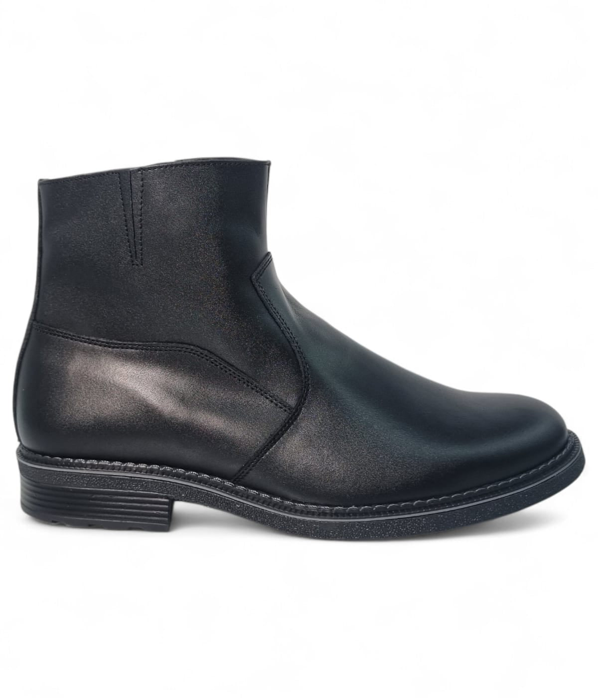 Ghete Bărbați Elegante Din Piele Naturală De Culoare Neagră 50141