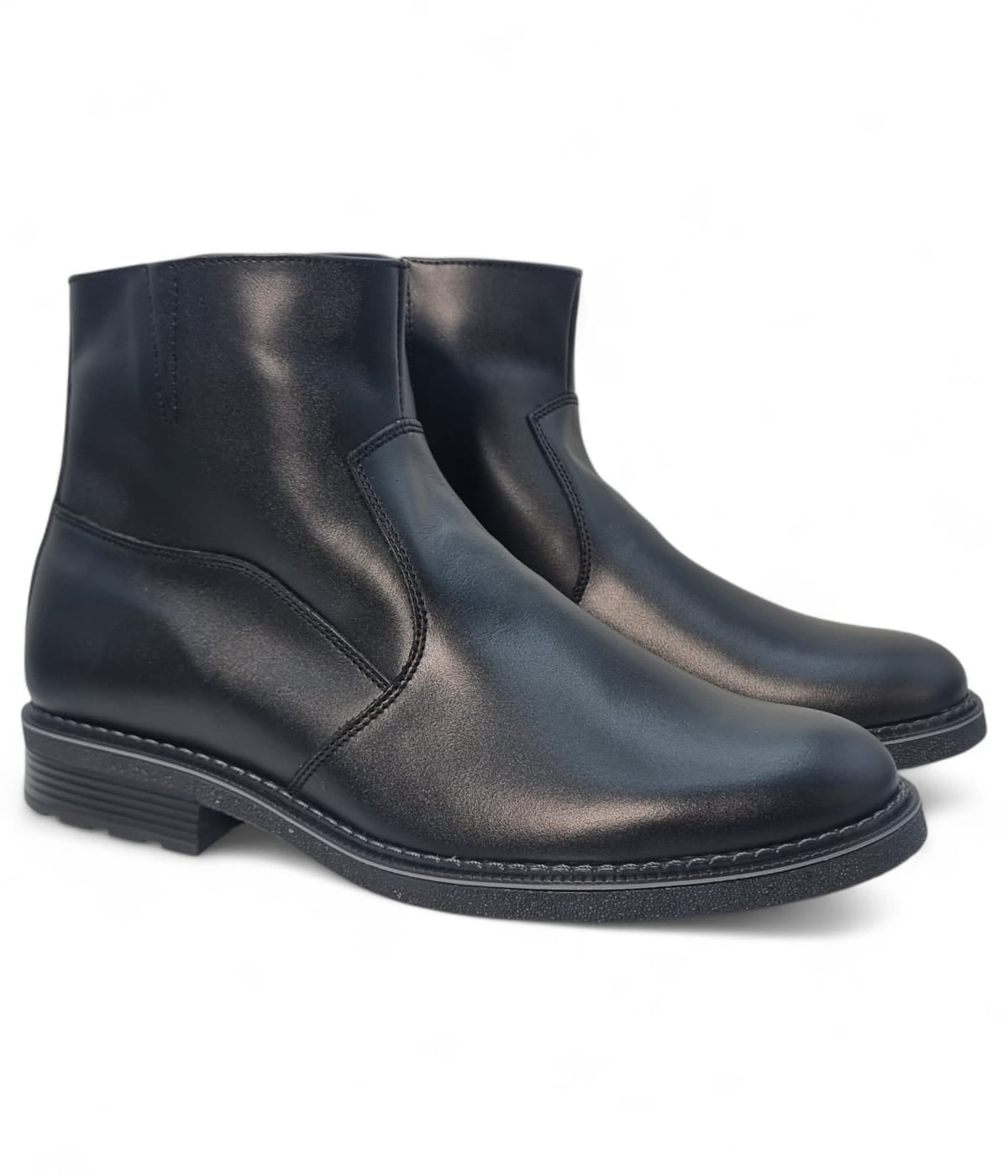 Ghete Bărbați Elegante Din Piele Naturală De Culoare Neagră 50141