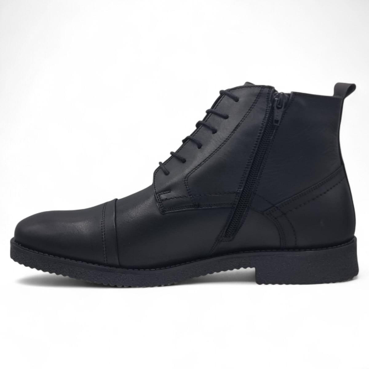 Ghete Bărbați Elegante Din Piele Naturală De Culoare Neagra 50135