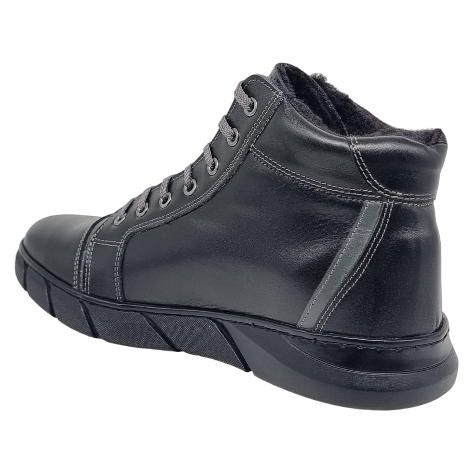 Ghete Bărbați Sport Din Piele Naturală Neagra 45117