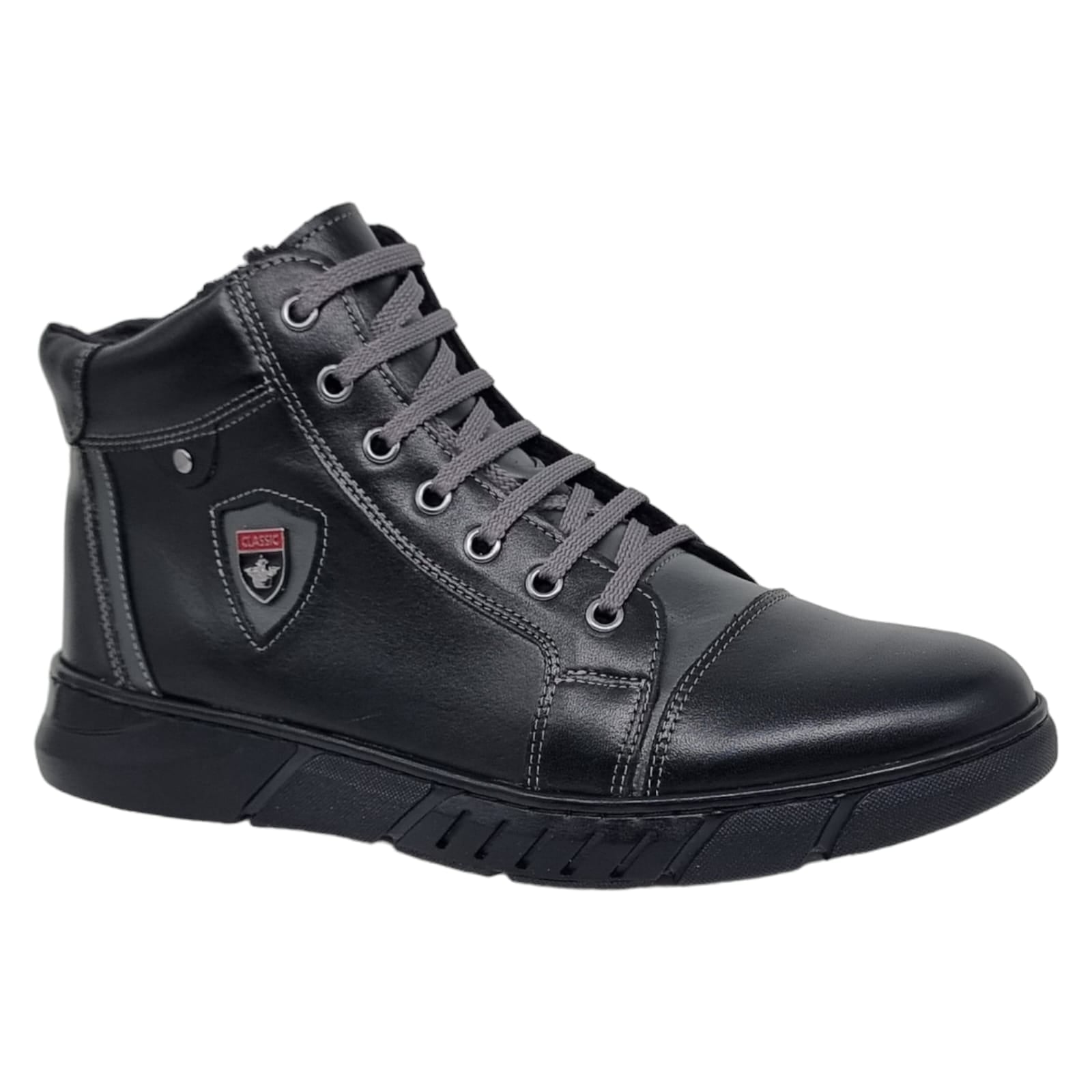Ghete Bărbați Sport Din Piele Naturală Neagra 45117