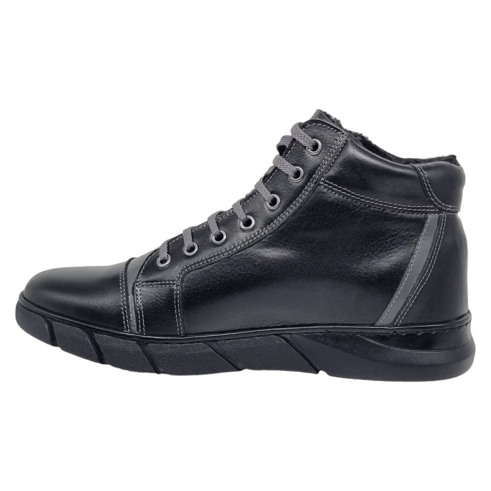 Ghete Bărbați Sport Din Piele Naturală Neagra 45117
