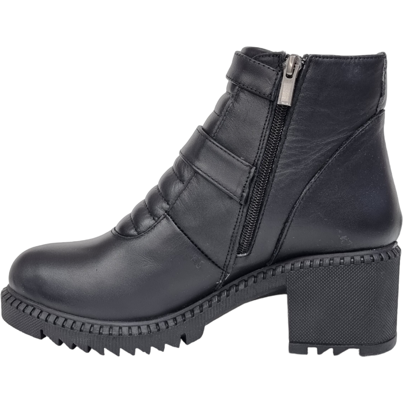 Ghete Damă Casual Din Piele Naturală Neagră 30152