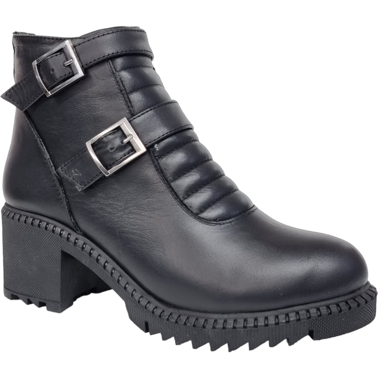 Ghete Damă Casual Din Piele Naturală Neagră 30152