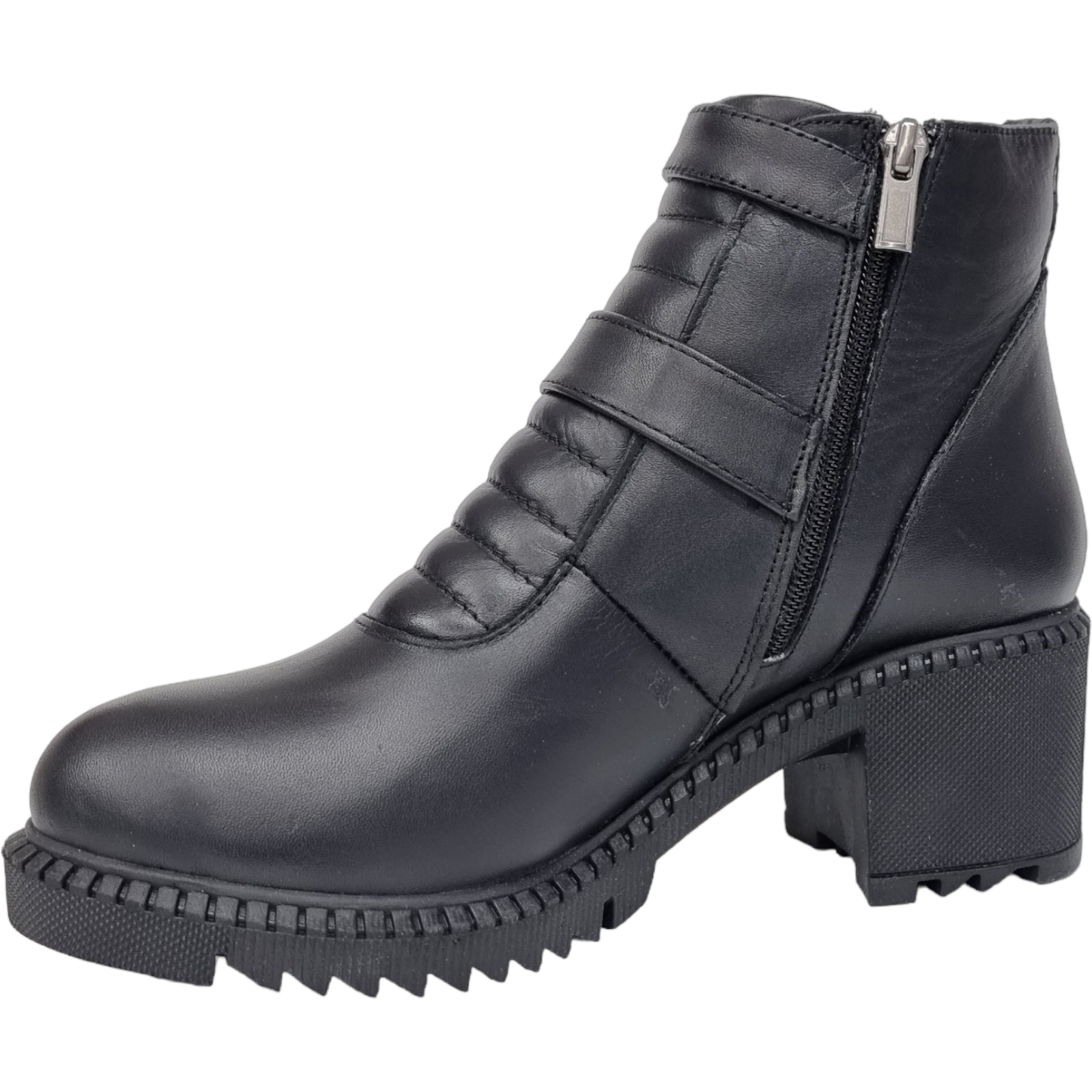 Ghete Damă Casual Din Piele Naturală Neagră 30152