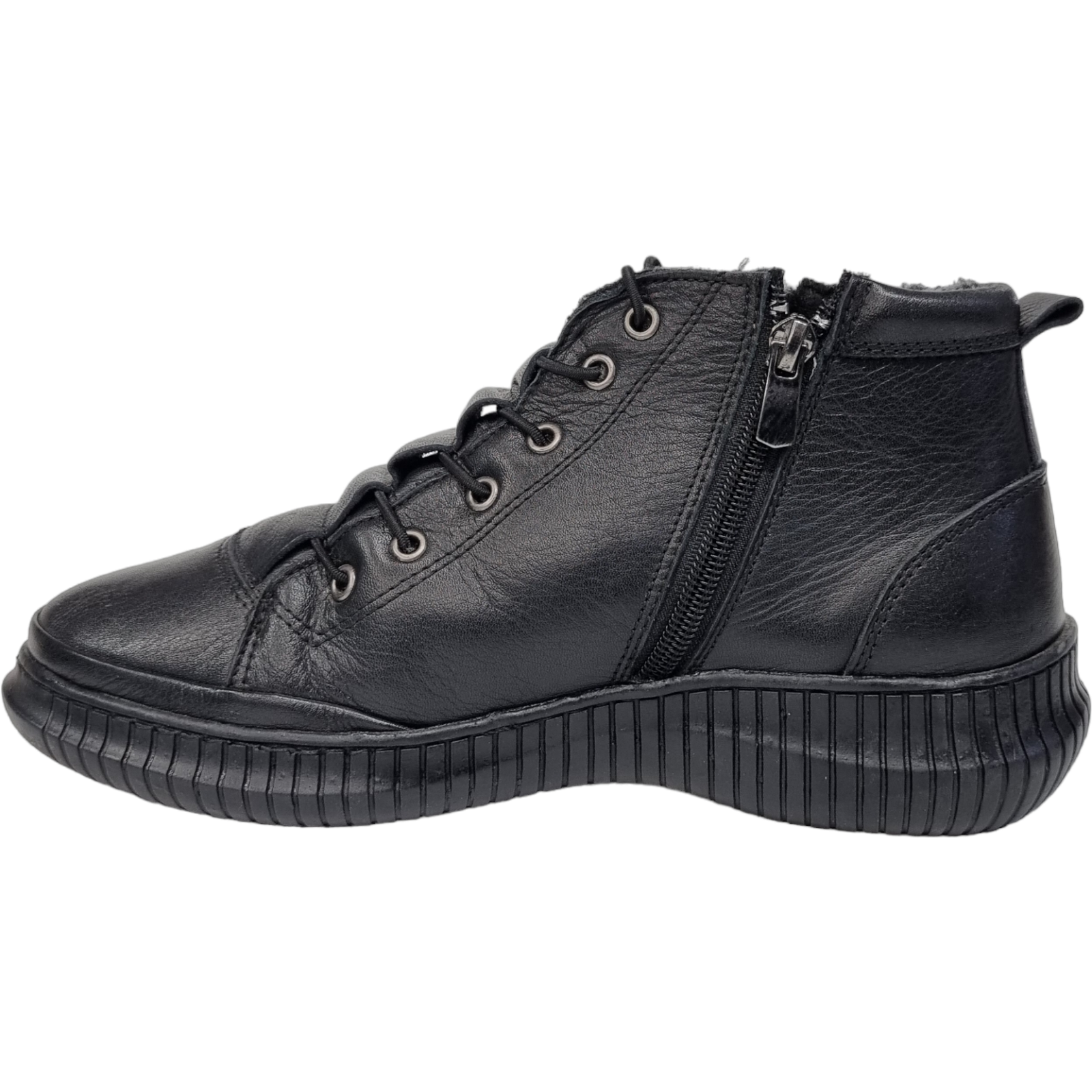 Ghete Damă Casual Din Piele Naturală Neagră 30168