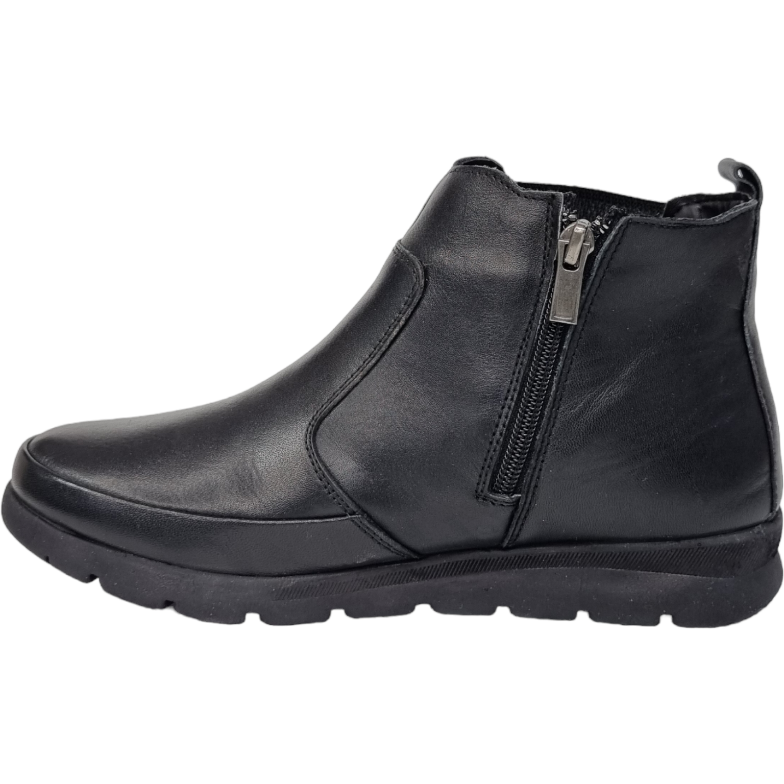 Ghete Damă Casual Din Piele Naturală Neagră 30173