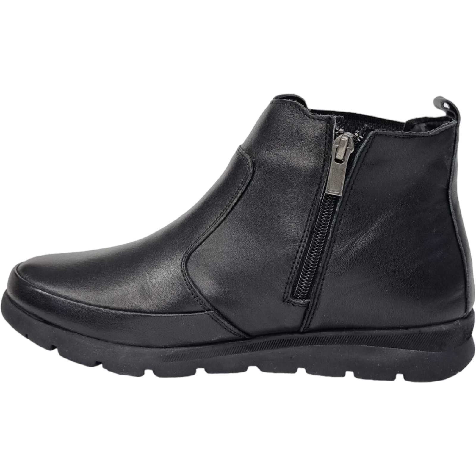 Ghete Damă Casual Din Piele Naturală Neagră 30173