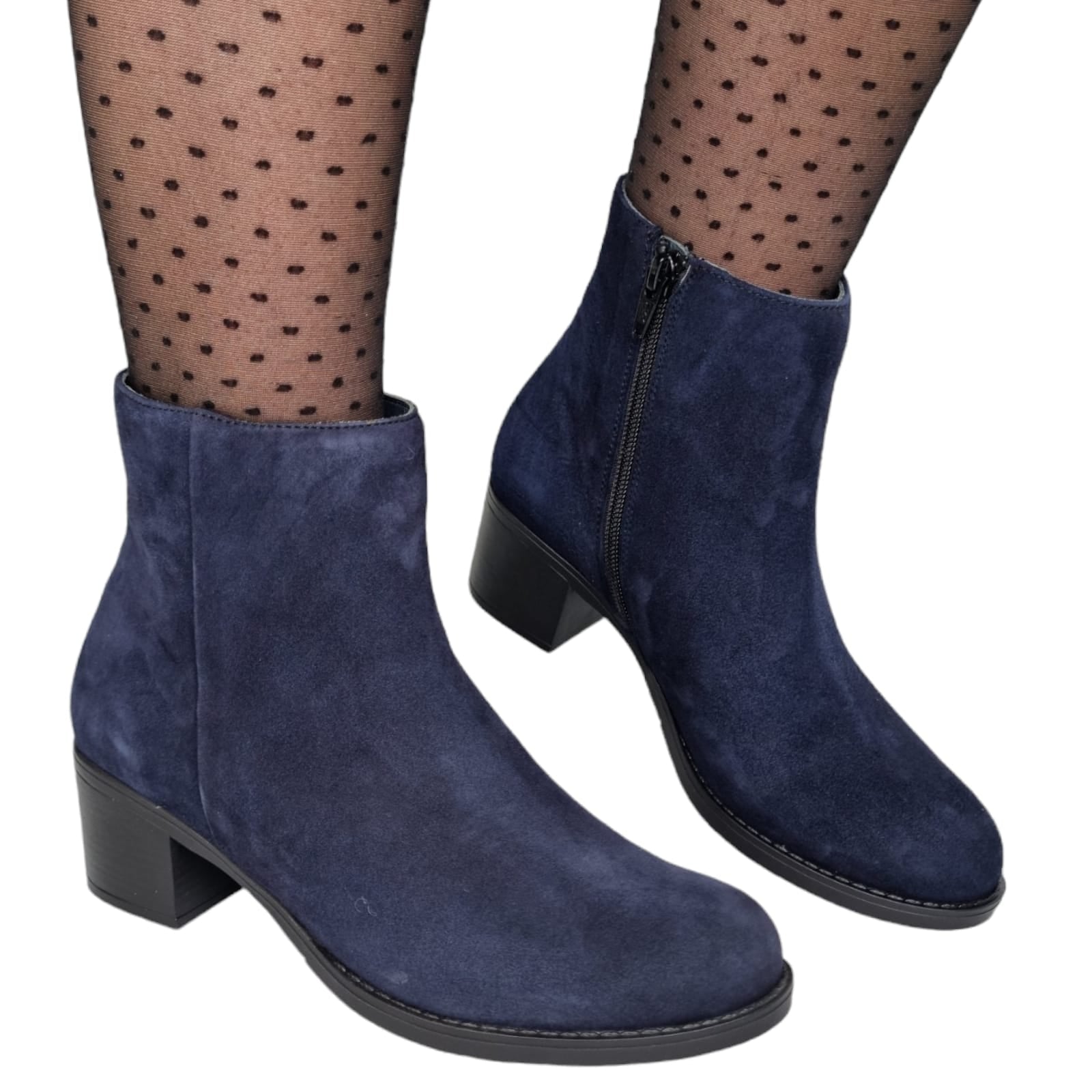 Ghete Damă Casual Din Piele Naturală Blue 30275