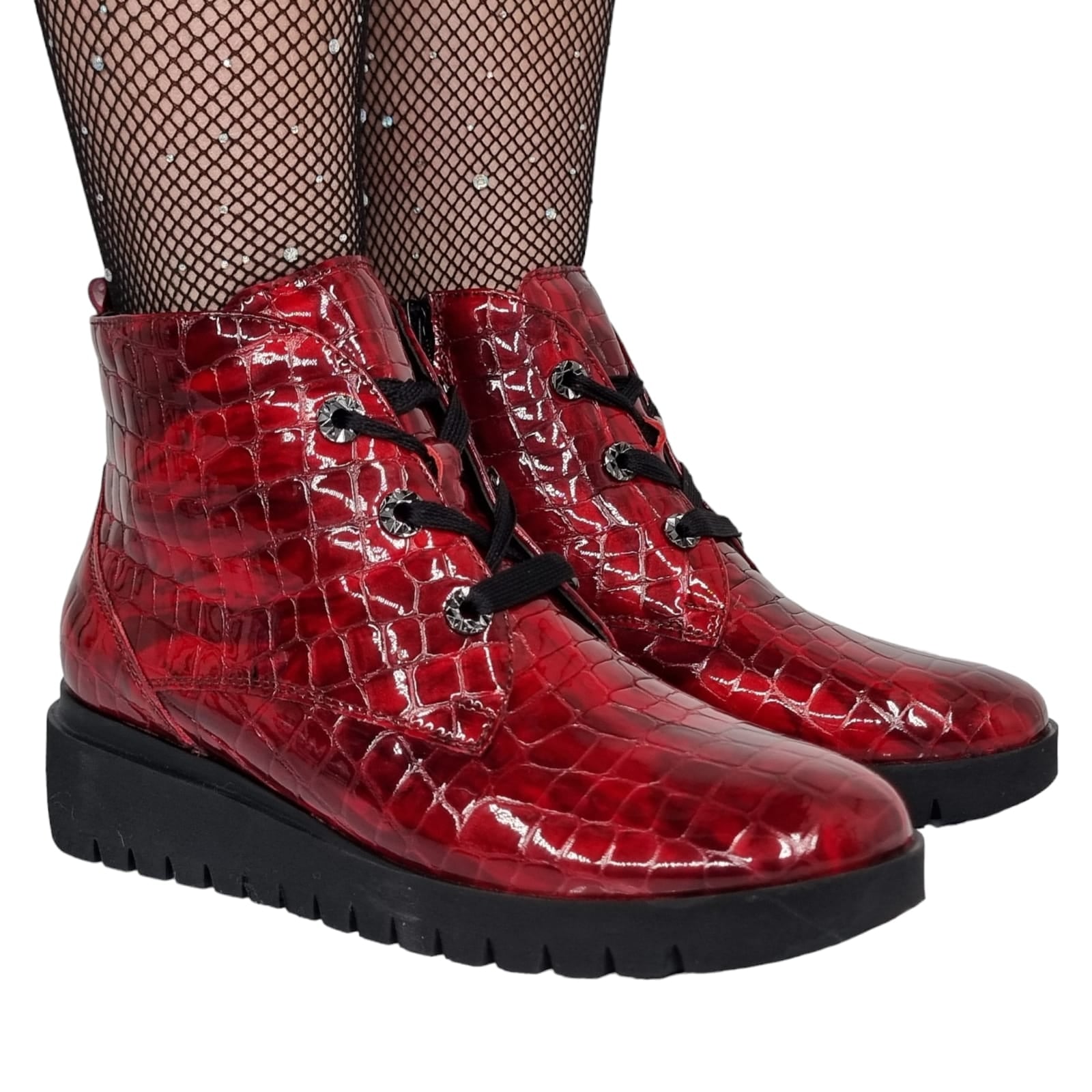 Ghete Damă Casual Din Piele Naturală Roșu Cr 30296