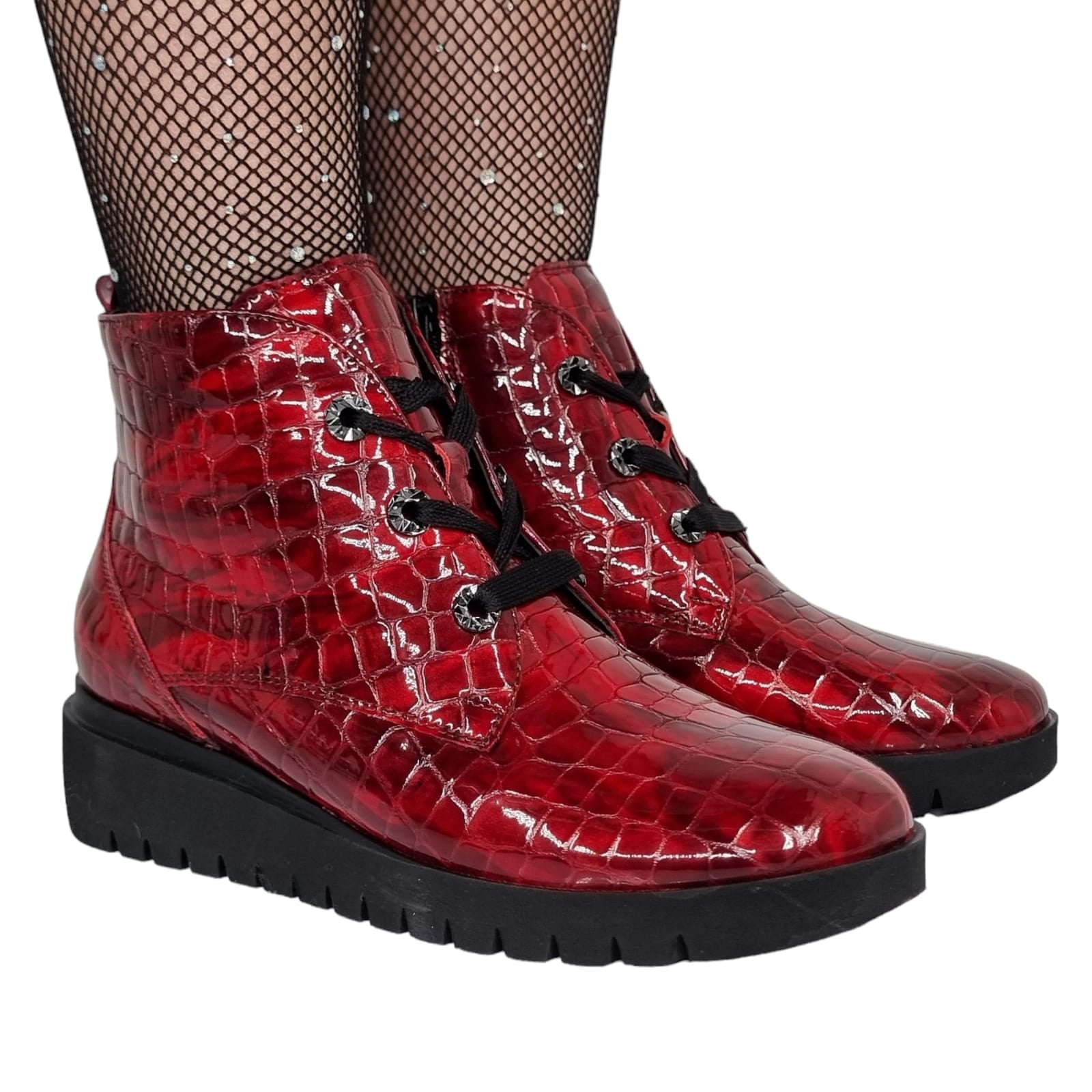 Ghete Damă Casual Din Piele Naturală Roșu Cr 30296