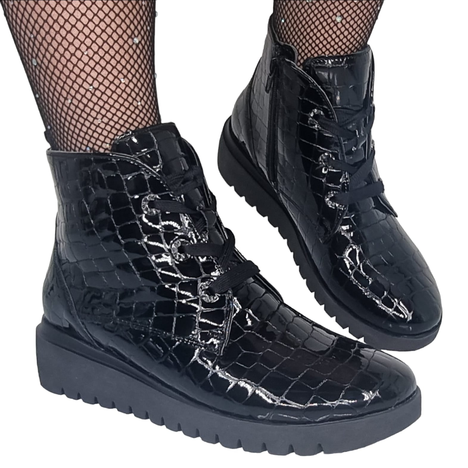 Ghete Damă Casual Din Piele Naturală Neagră Cr 30297