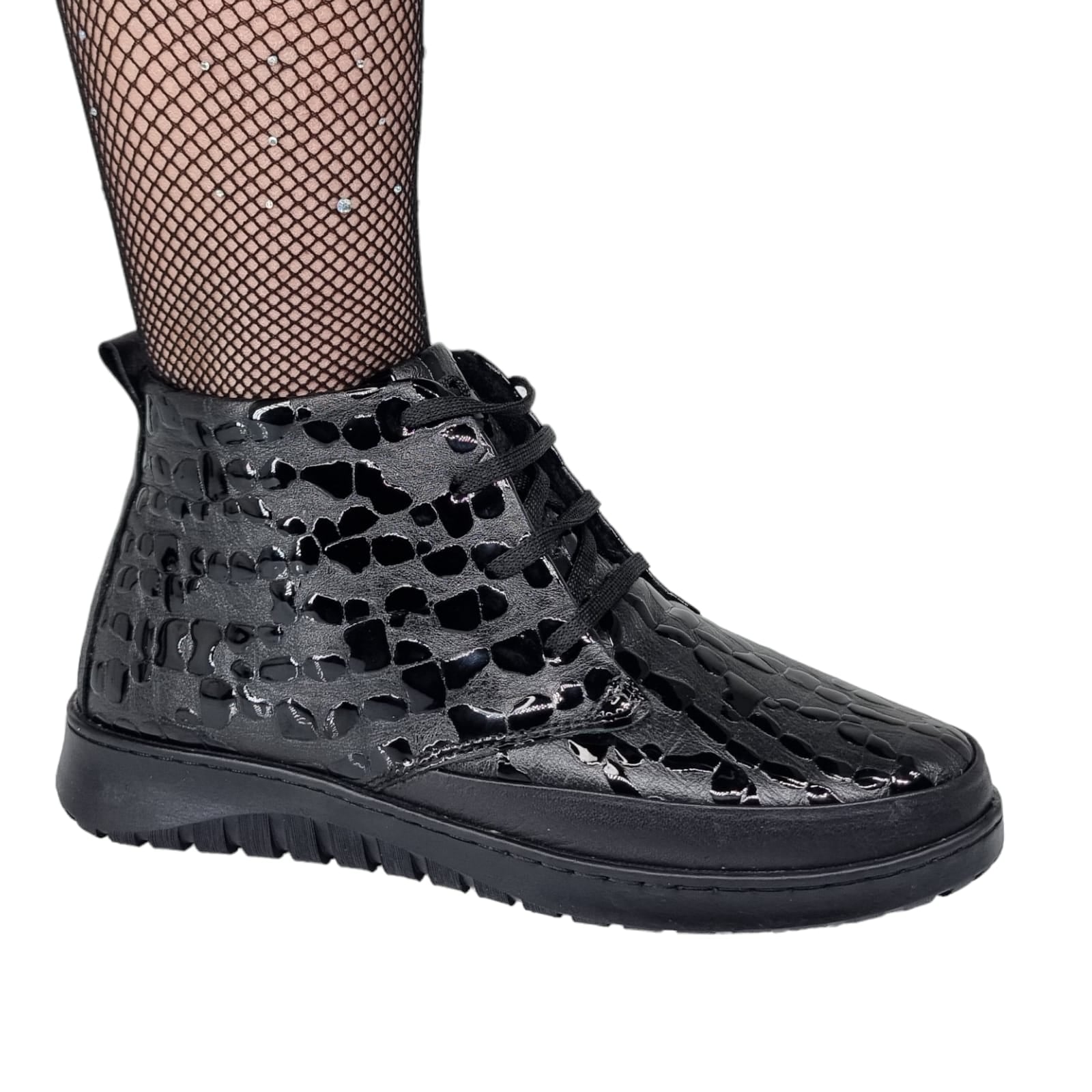 Ghete Damă Casual Din Piele Naturală Neagră Cr 30305