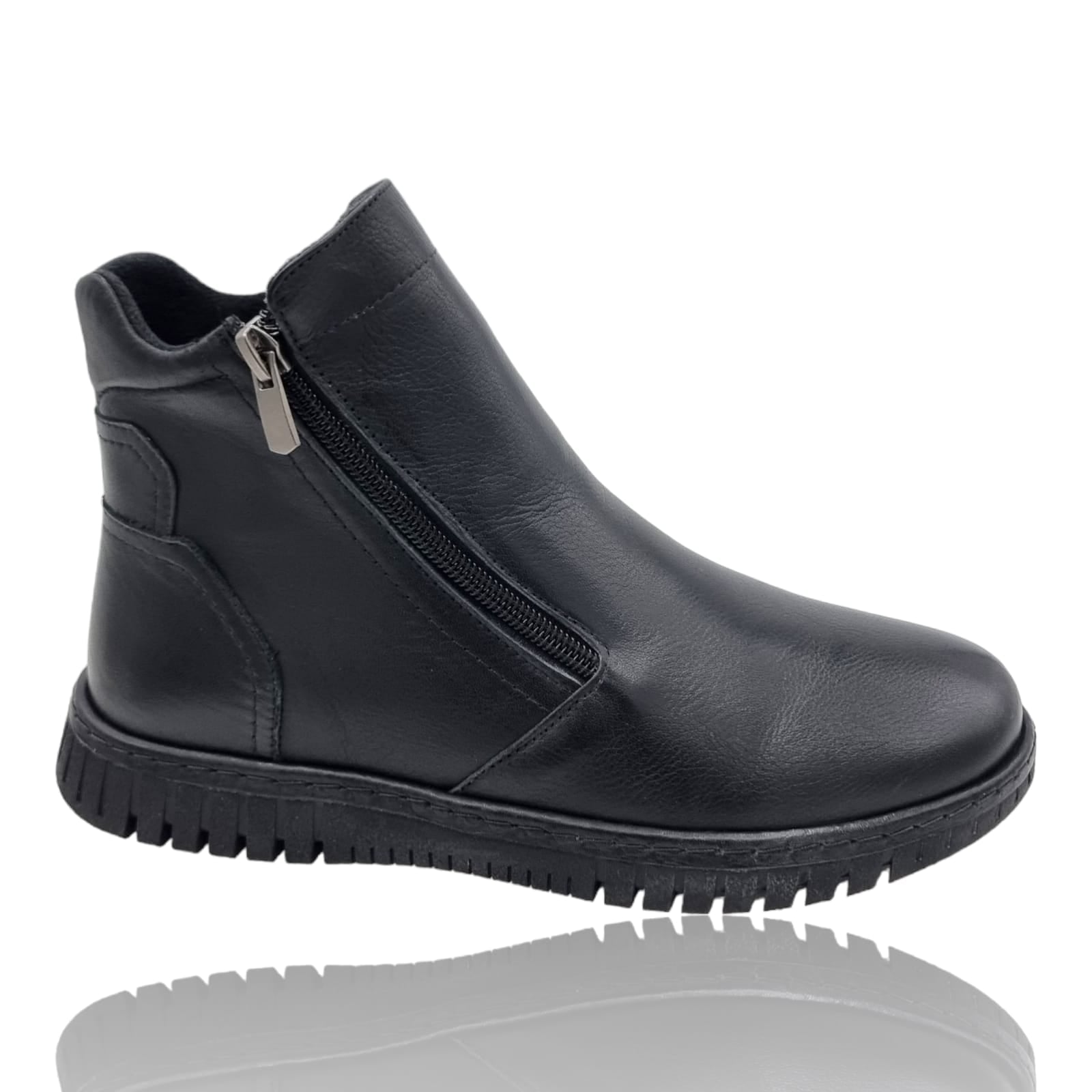 Ghete Damă Casual Din Piele Naturală Negru Box 30309