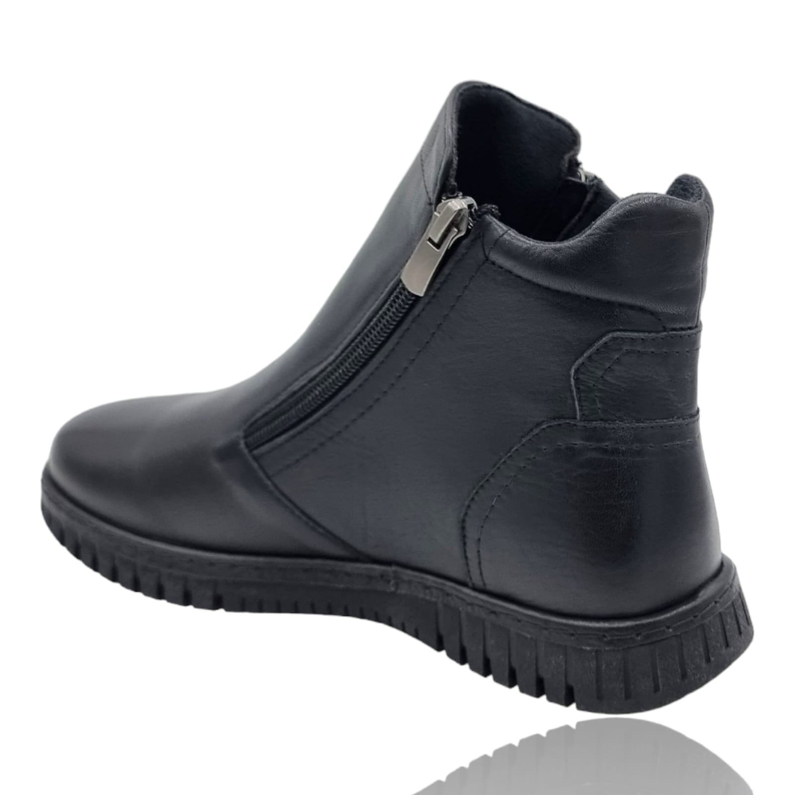 Ghete Damă Casual Din Piele Naturală Negru Box 30309