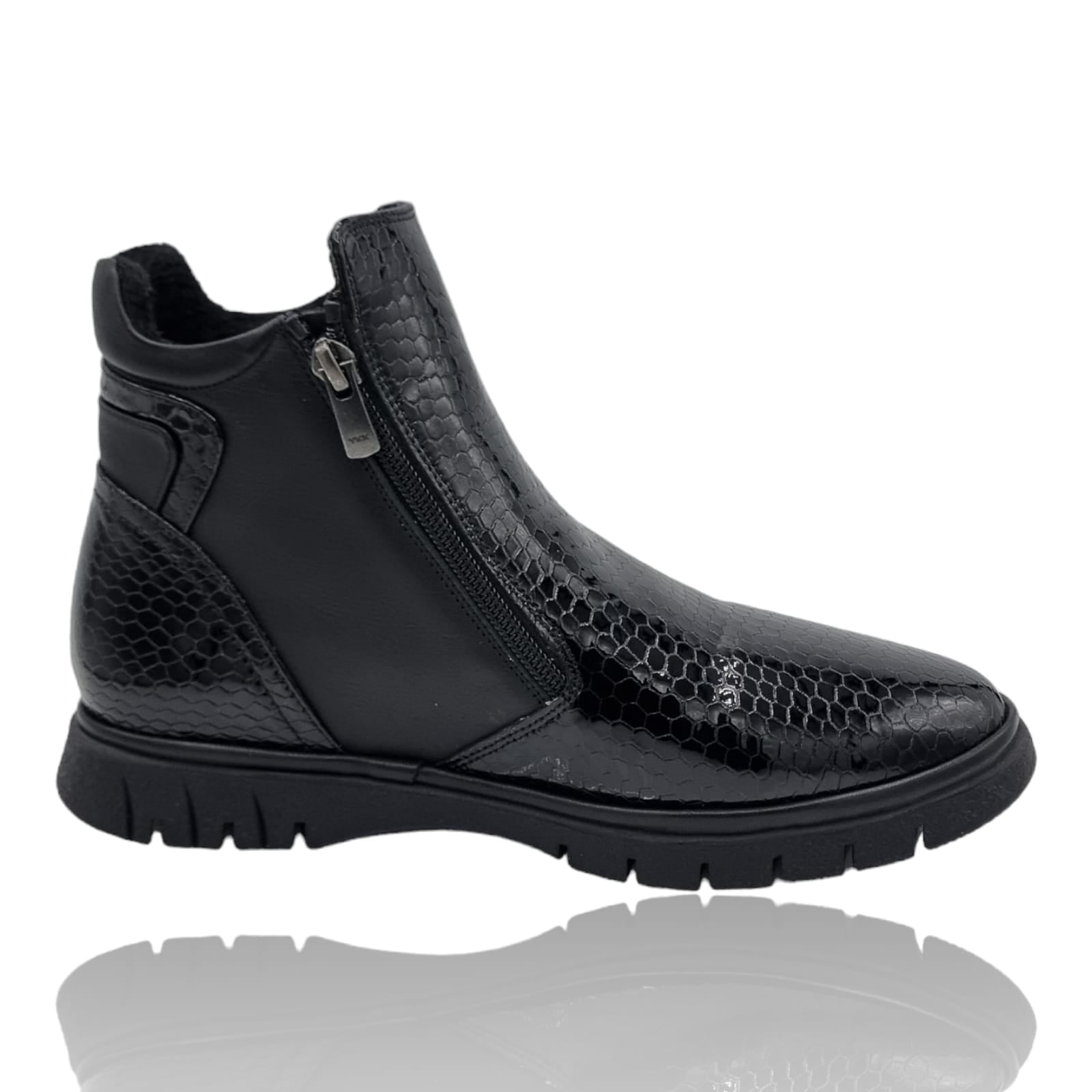 Ghete Damă Casual Din Piele Naturală Neagră 30314