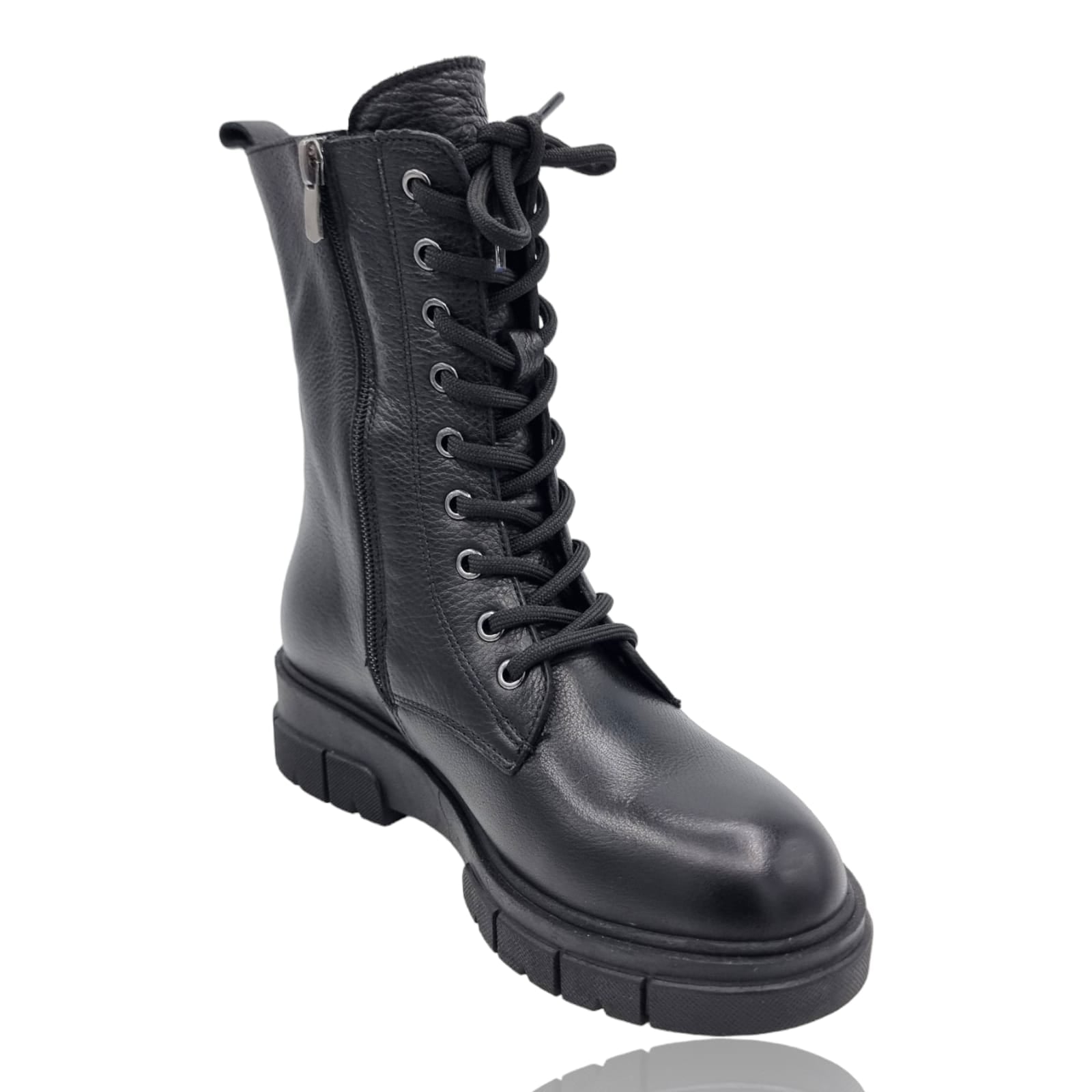 Ghete Damă Casual Din Piele Naturală Neagră 30316