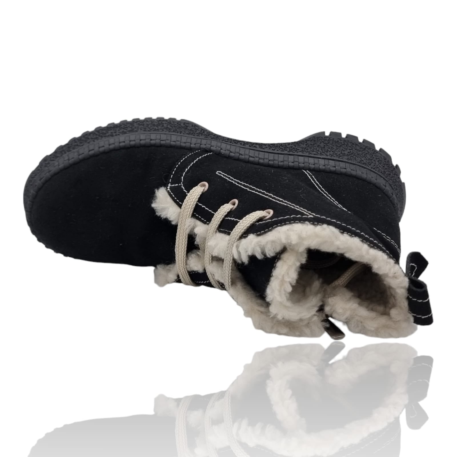 Ghete Damă Casual Din Piele Naturală Neagră Vel 30323