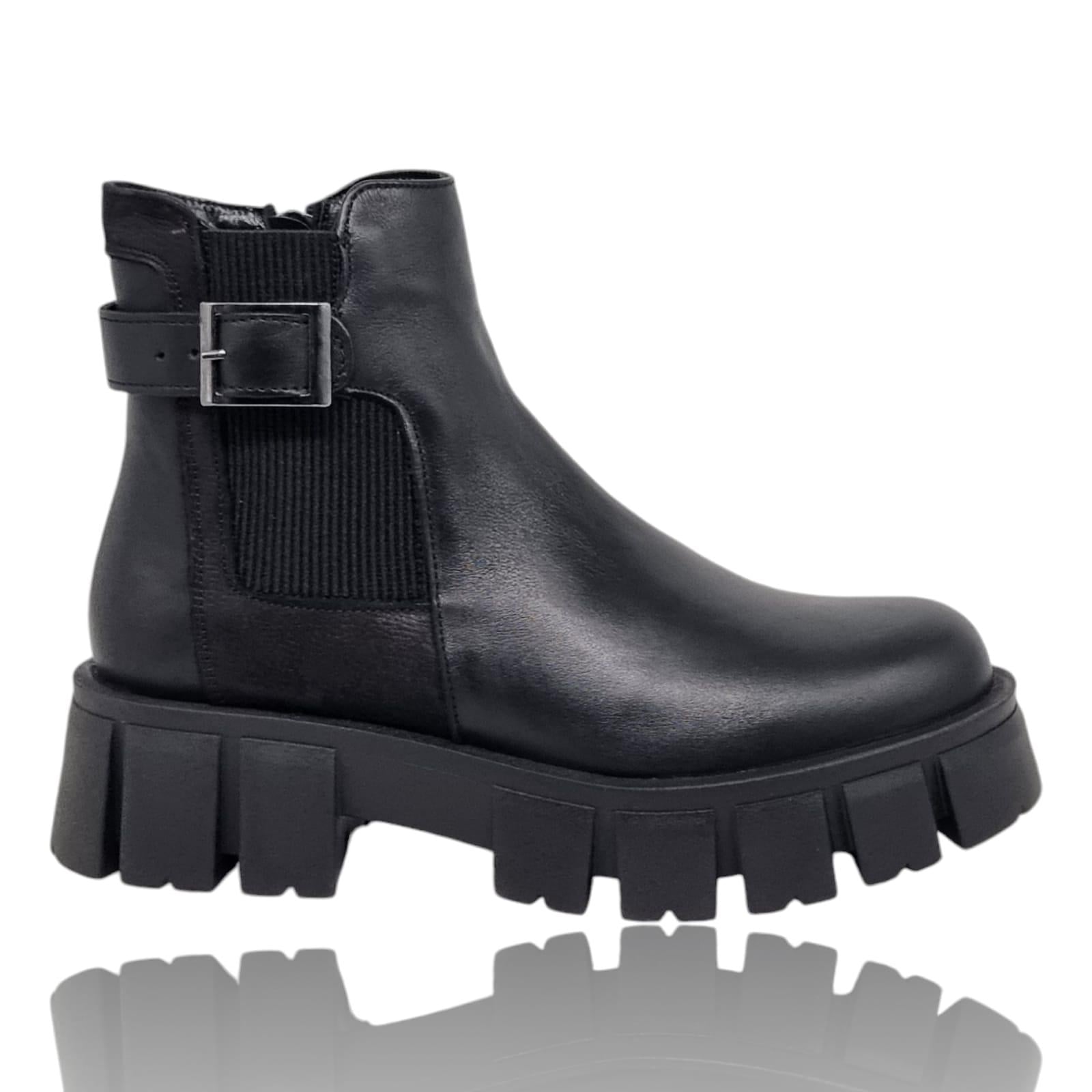 Ghete Damă Casual Din Piele Naturală Neagră 30335