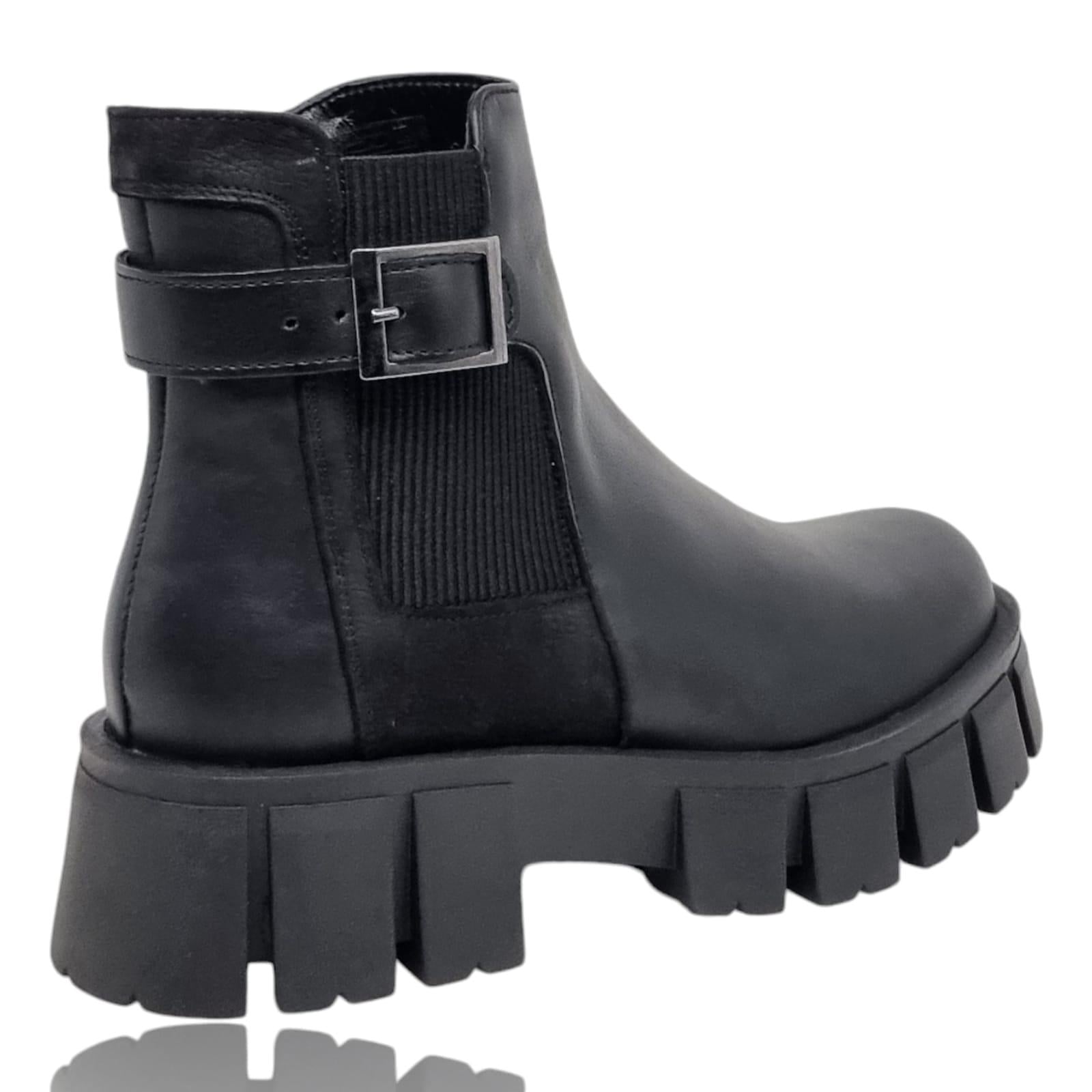 Ghete Damă Casual Din Piele Naturală Neagră 30335