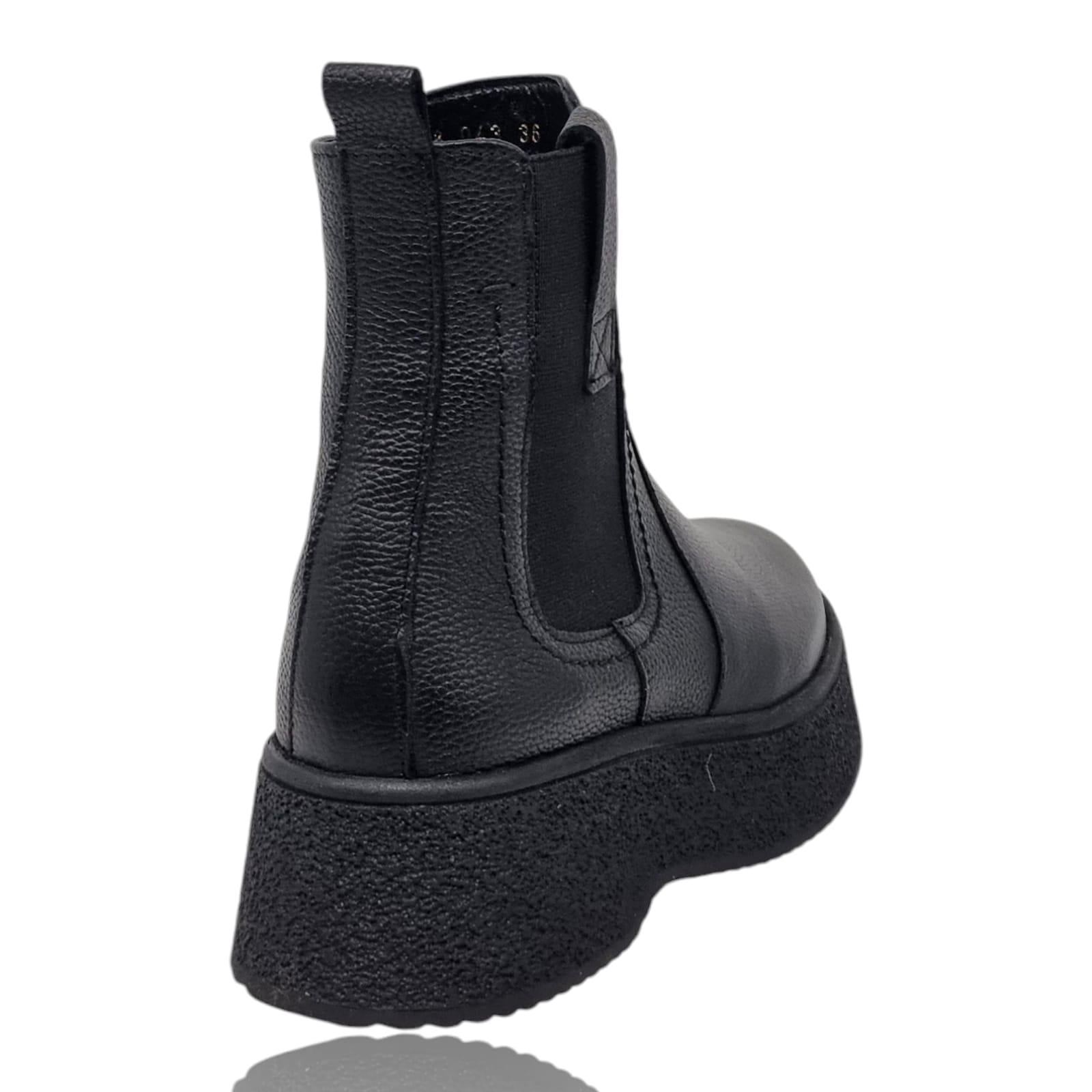 Ghete Damă Casual Din Piele Naturală Neagră 30339