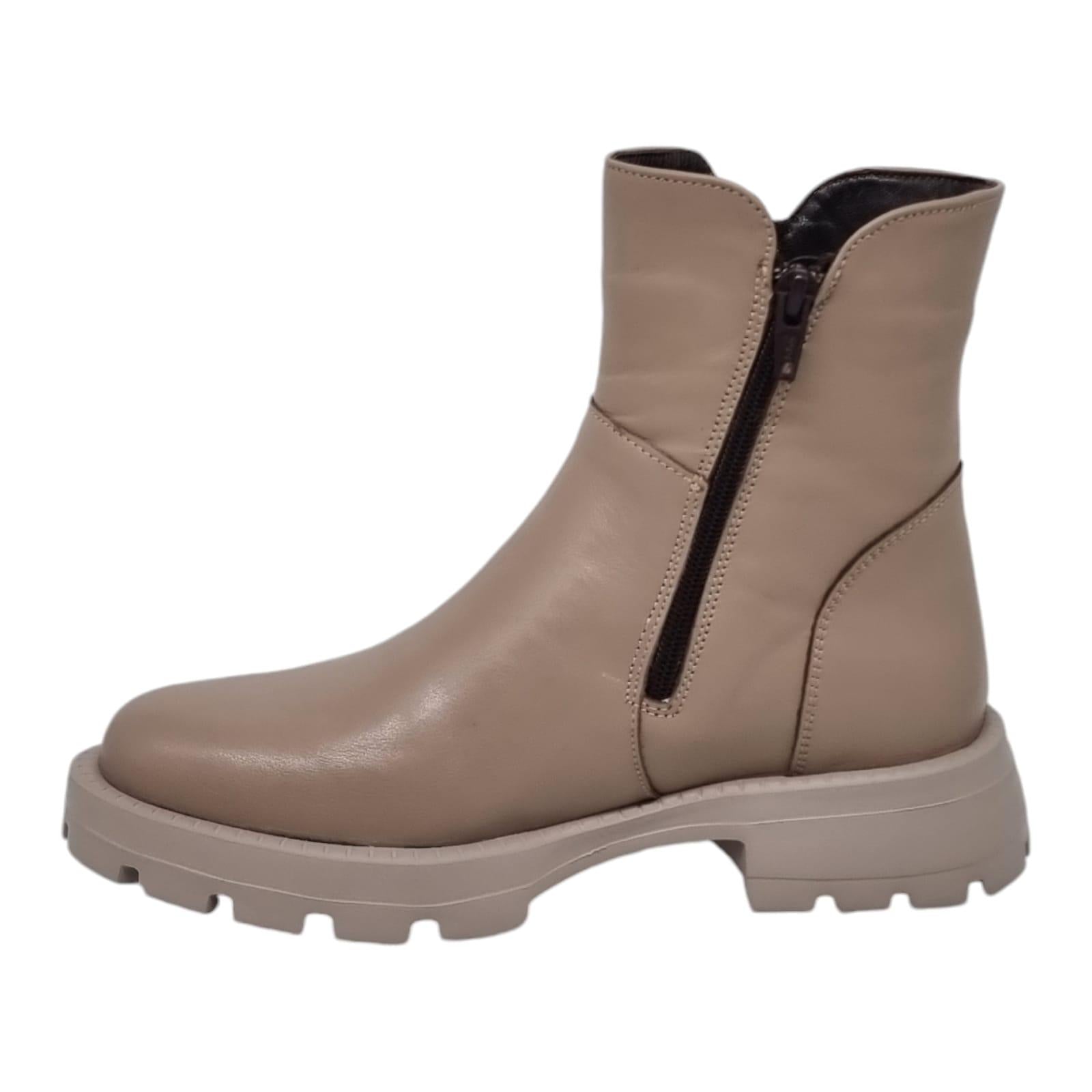 Ghete Damă Casual Din Piele Naturală Vizon 30340