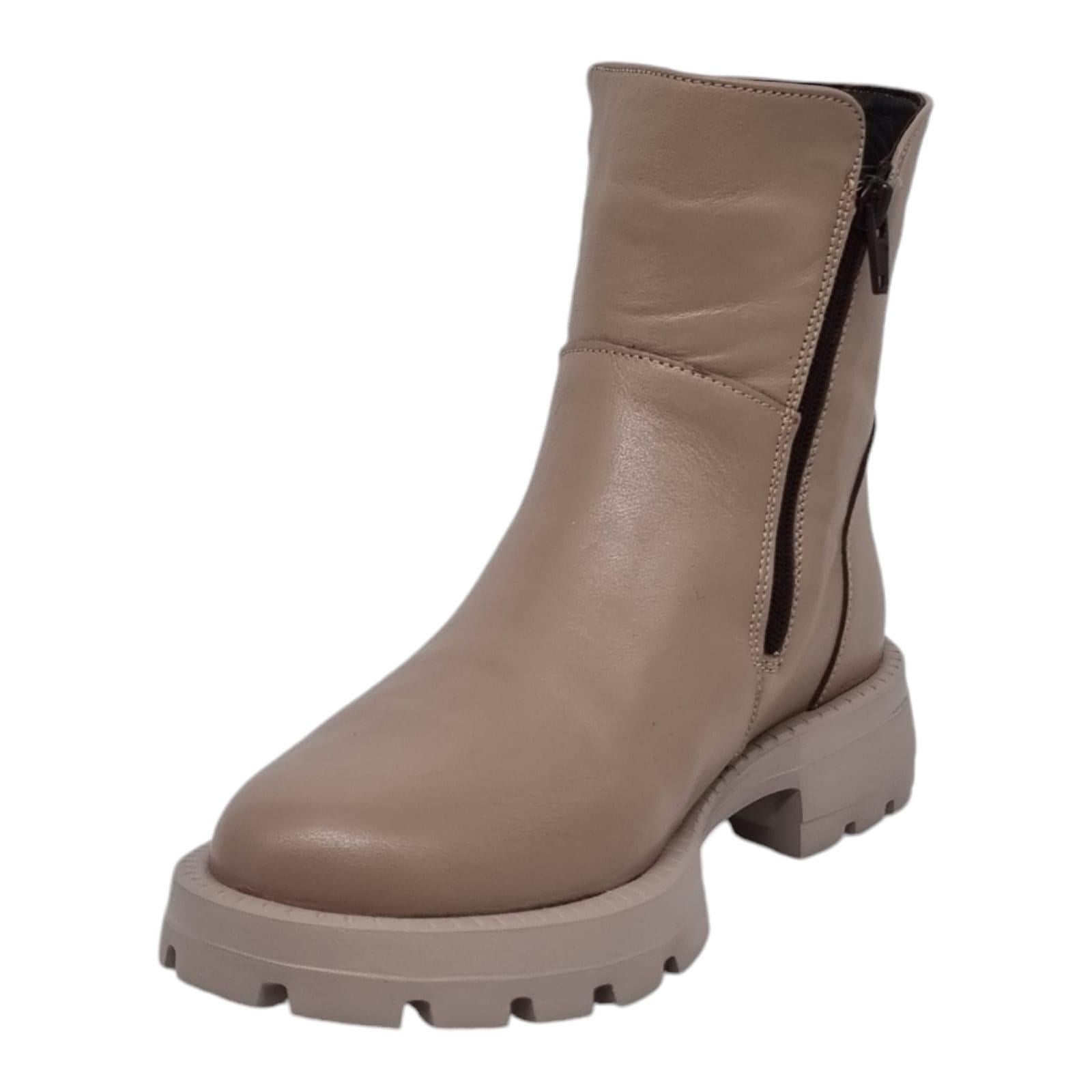 Ghete Damă Casual Din Piele Naturală Vizon 30340