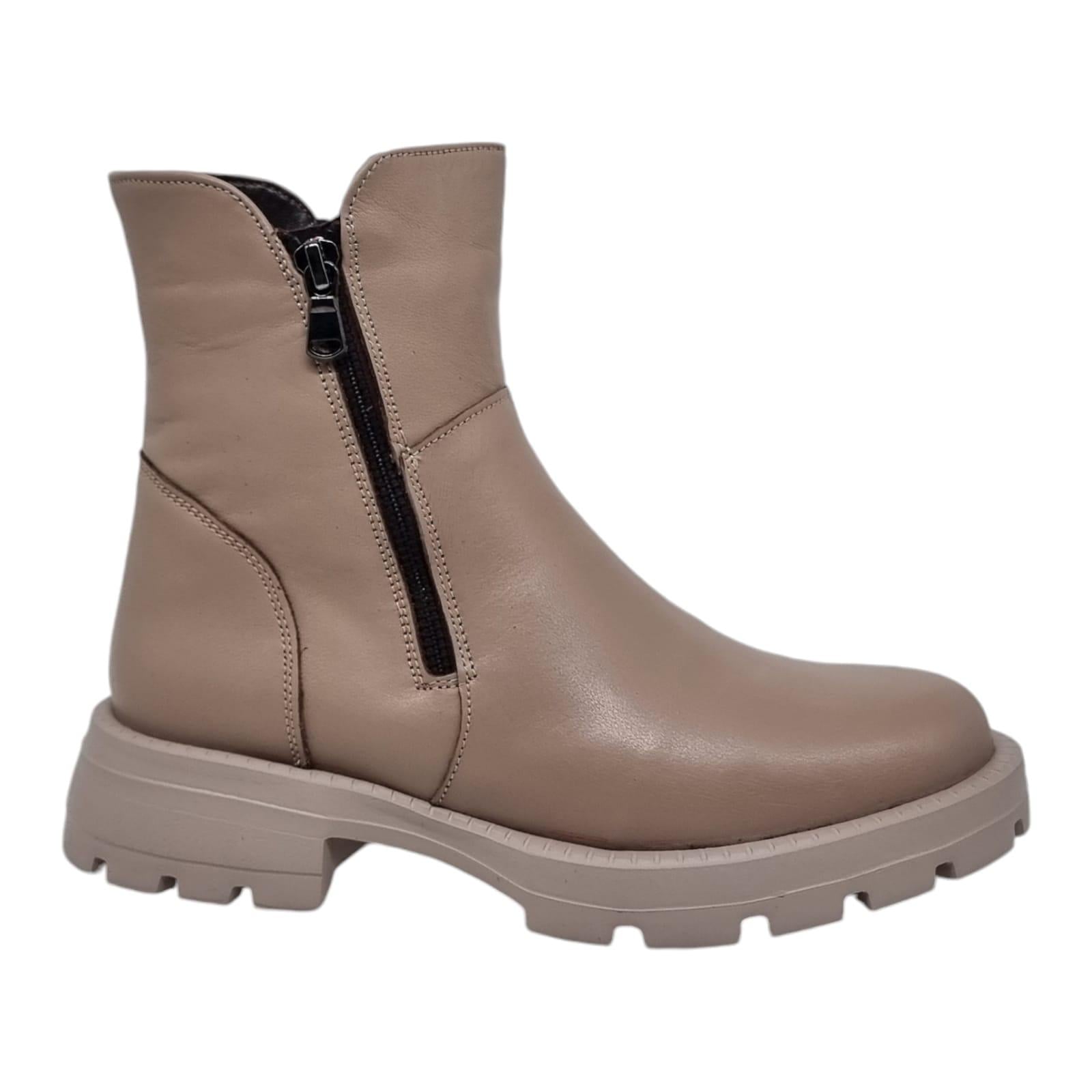 Ghete Damă Casual Din Piele Naturală Vizon 30340