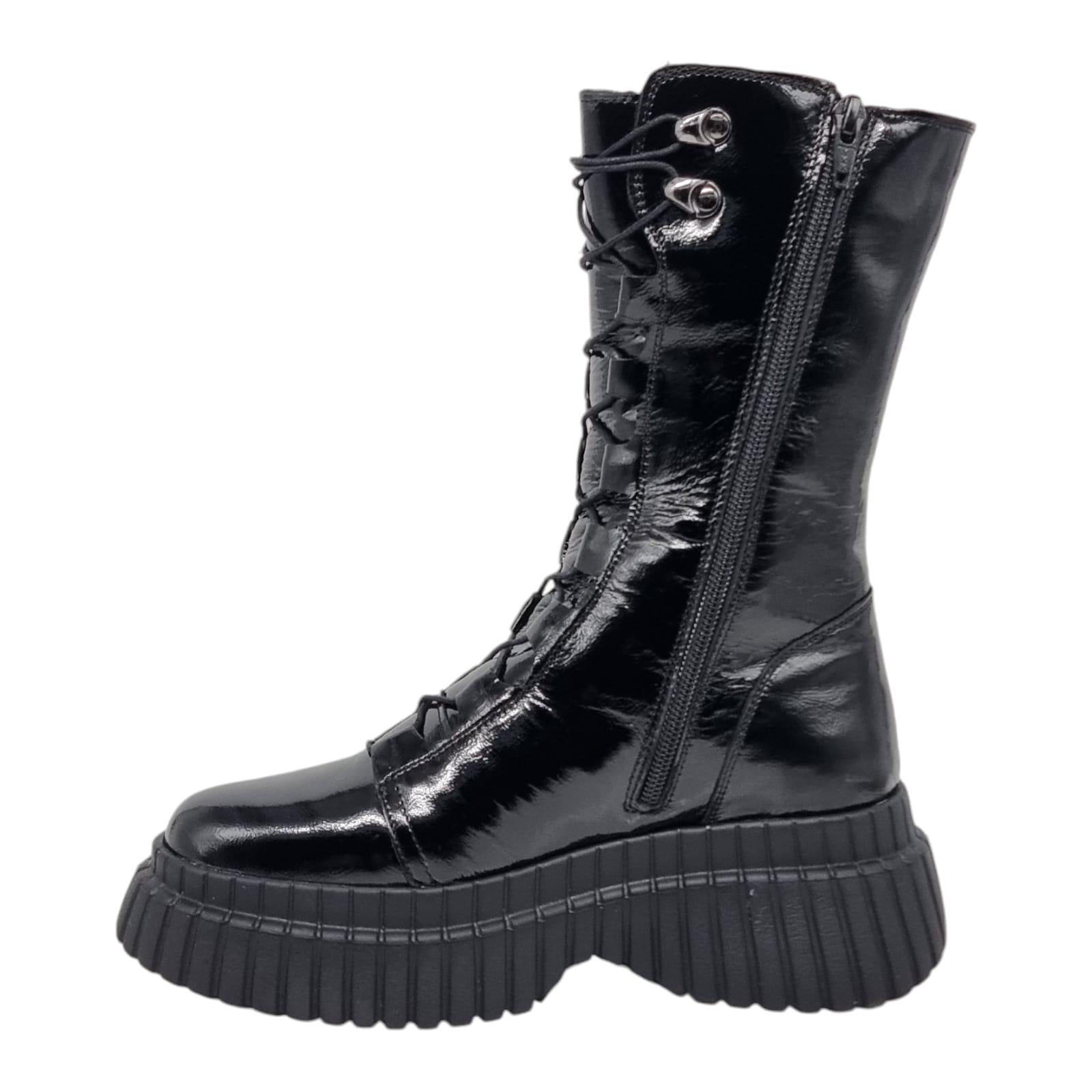 Ghete Damă Casual Din Piele Naturală Neagră 30341