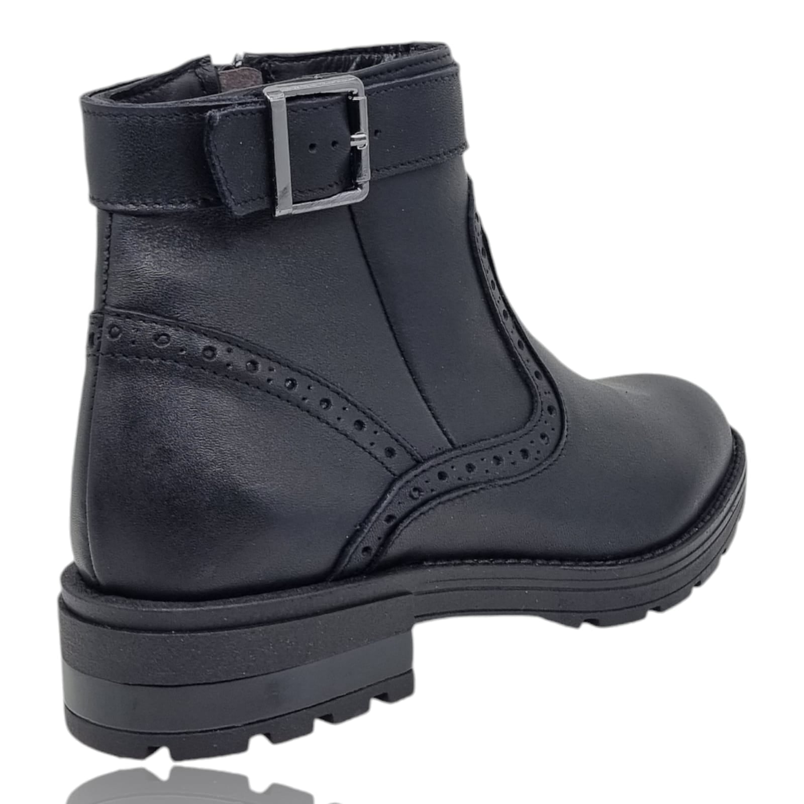 Ghete Damă Casual Din Piele Naturală Neagră 30342