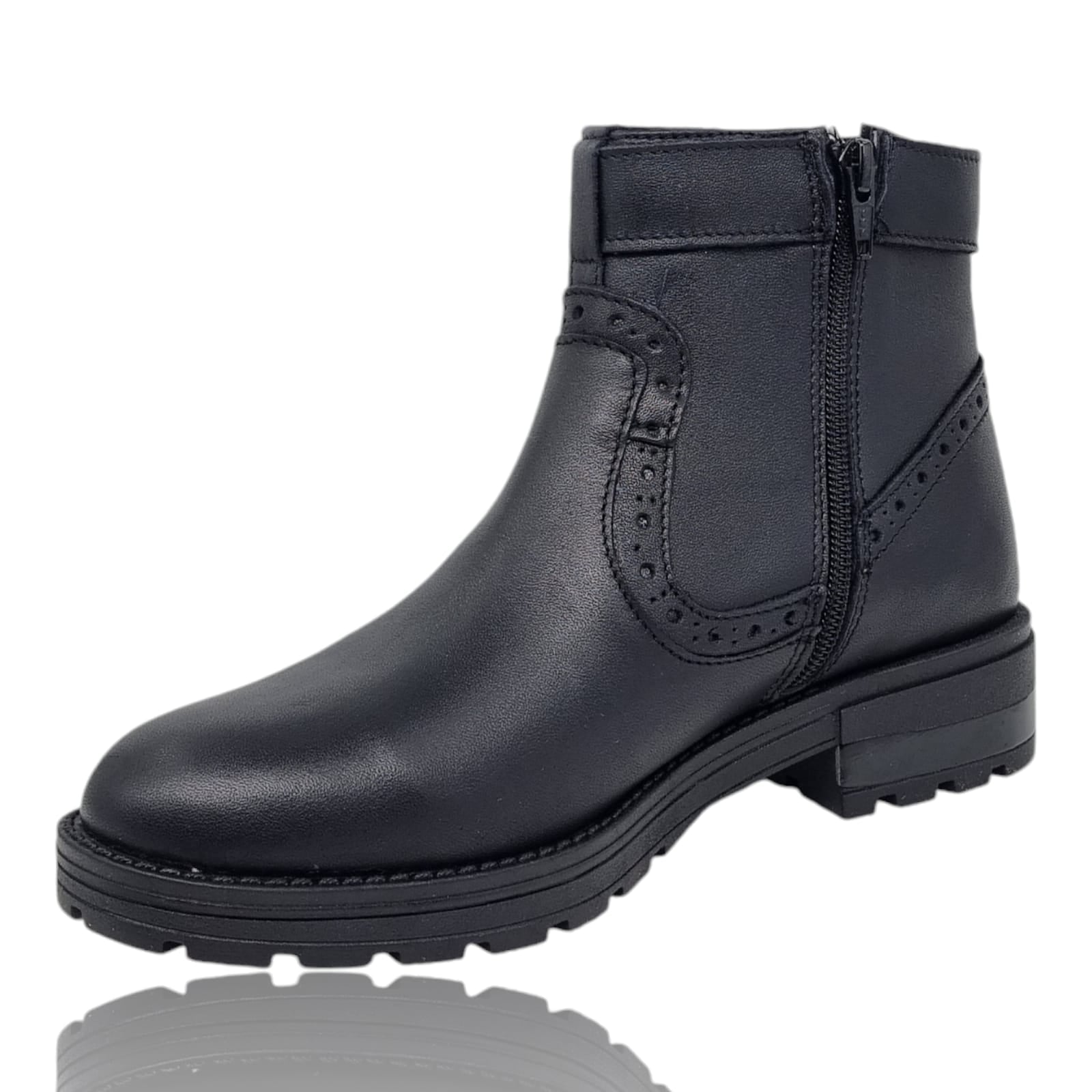 Ghete Damă Casual Din Piele Naturală Neagră 30342