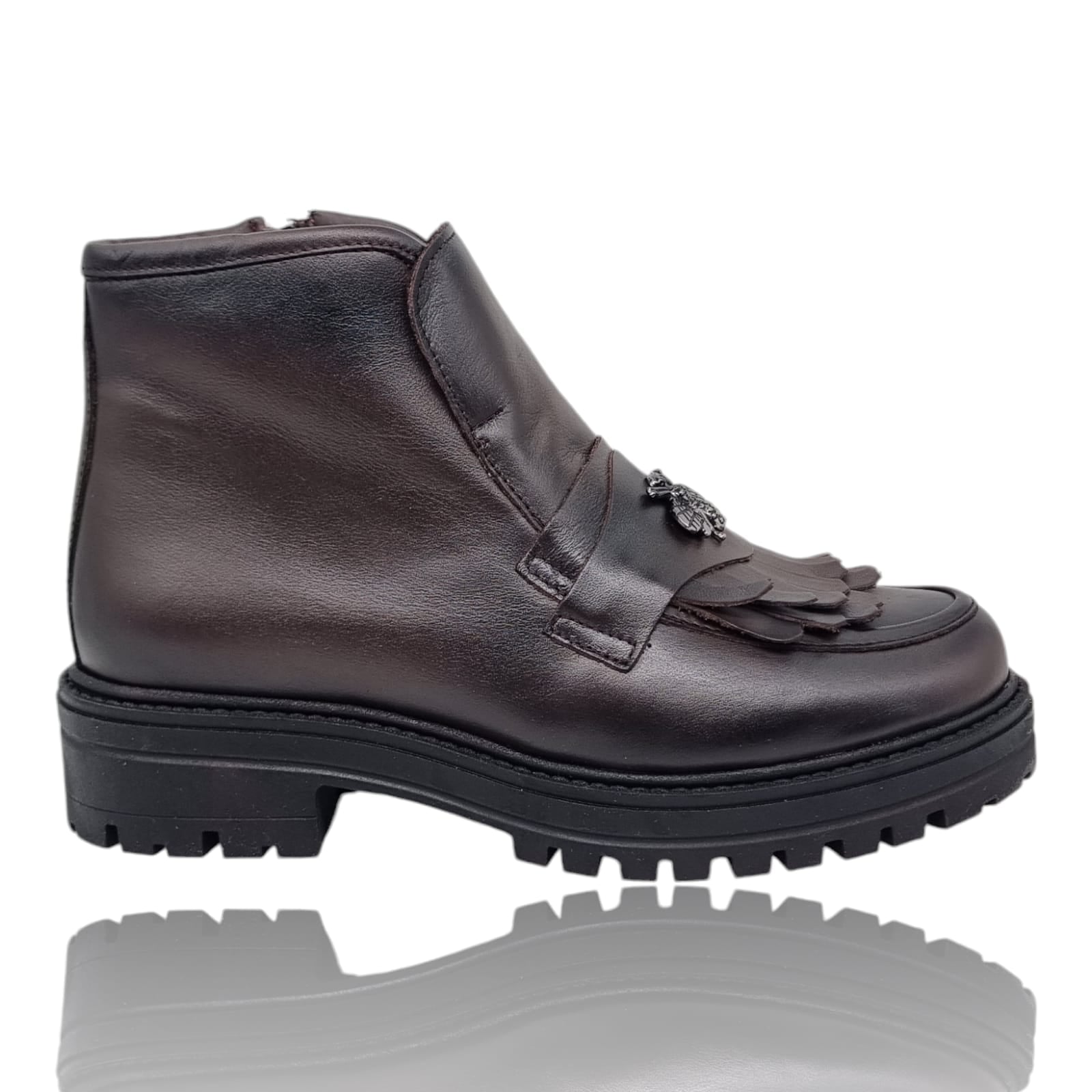 Ghete Damă Casual Din Piele Naturală Cafe 30344