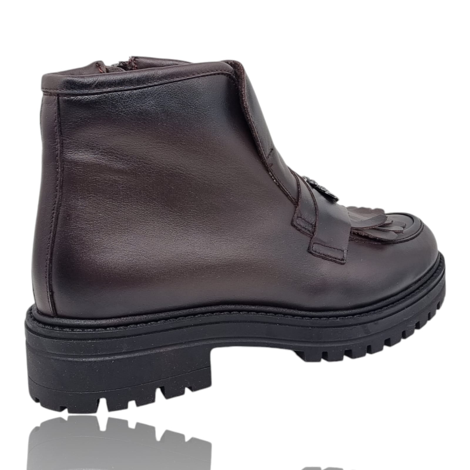 Ghete Damă Casual Din Piele Naturală Cafe 30344
