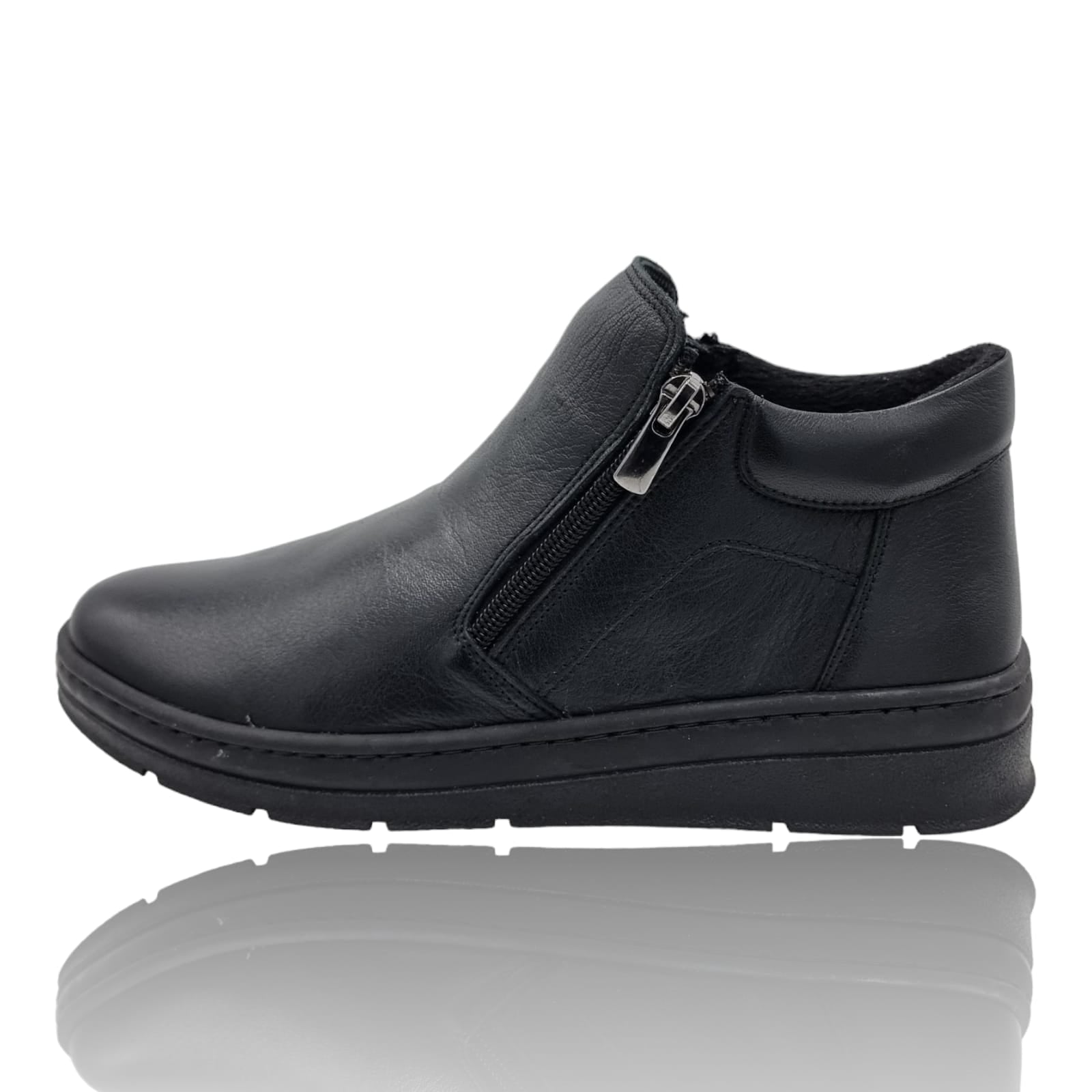 Ghete Damă Casual Din Piele Naturală Neagră Box 30326