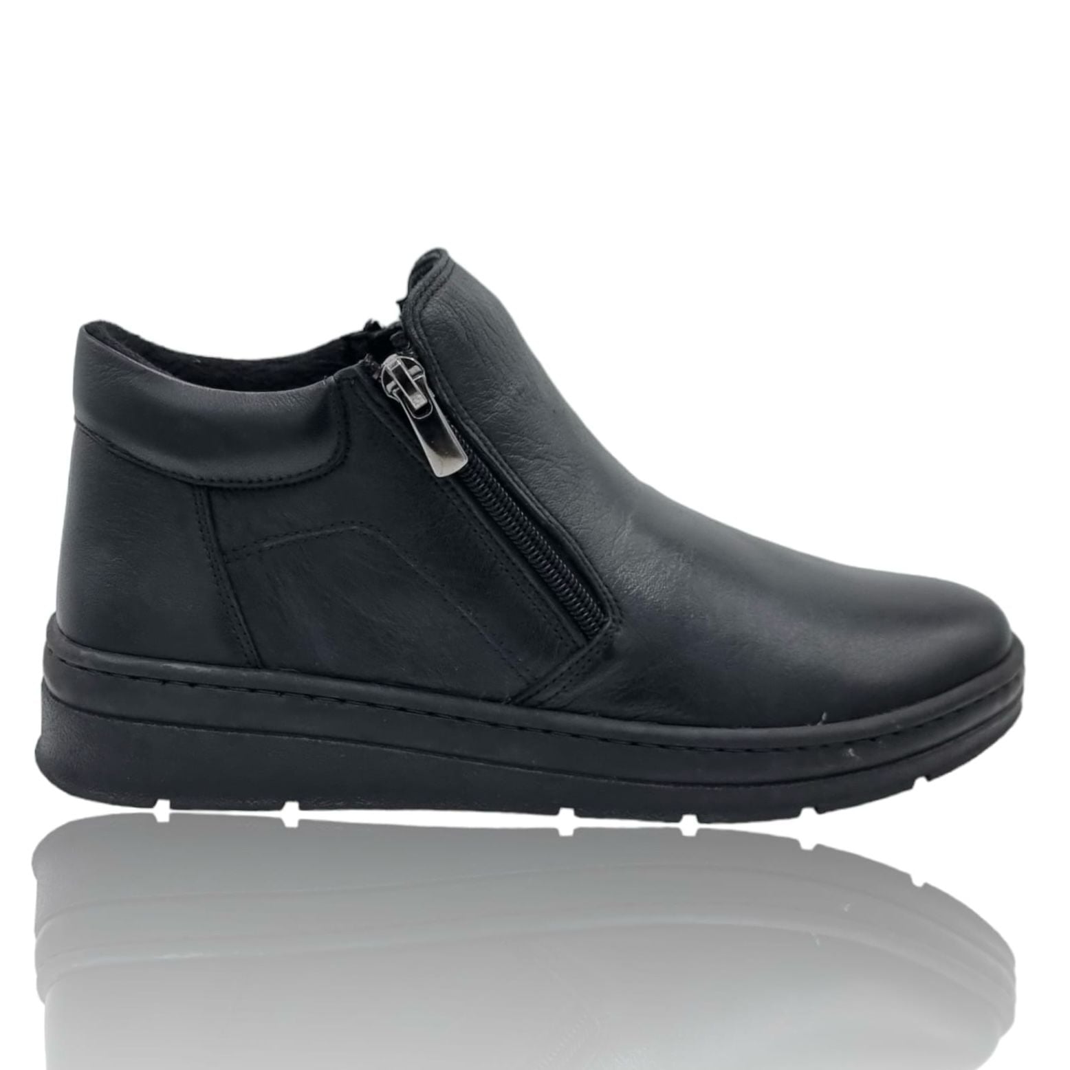 Ghete Damă Casual Din Piele Naturală Neagră Box 30326