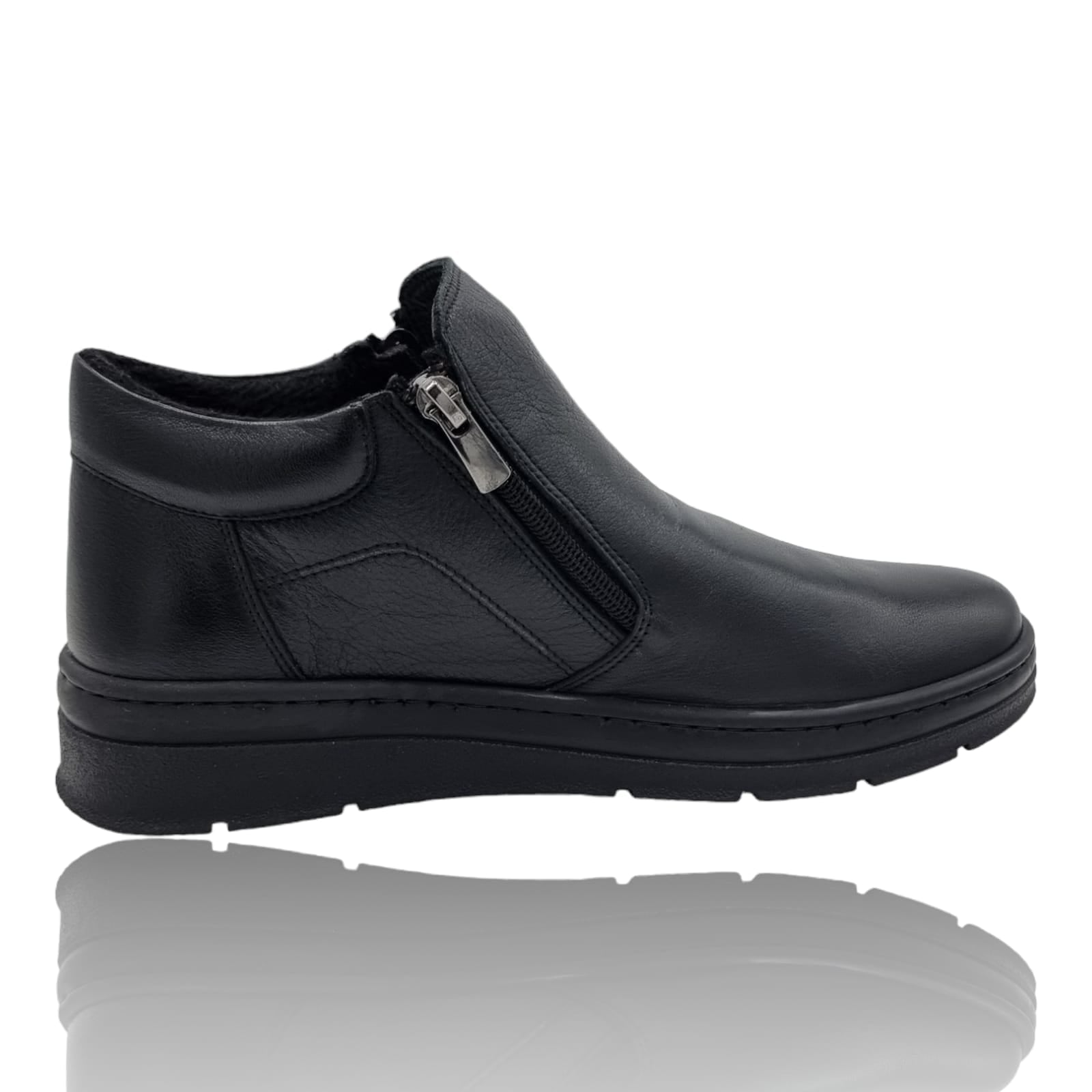 Ghete Damă Casual Din Piele Naturală Neagră Box 30326