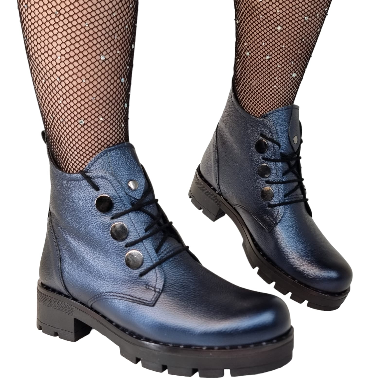 Ghete Damă Casual Din Piele Naturală Blue 30112
