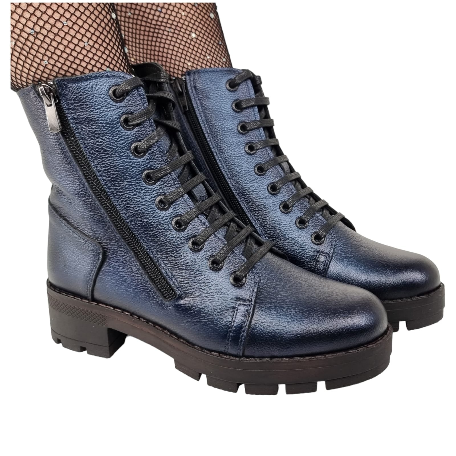 Ghete Damă Casual Din Piele Naturală Blue Sidef 30121