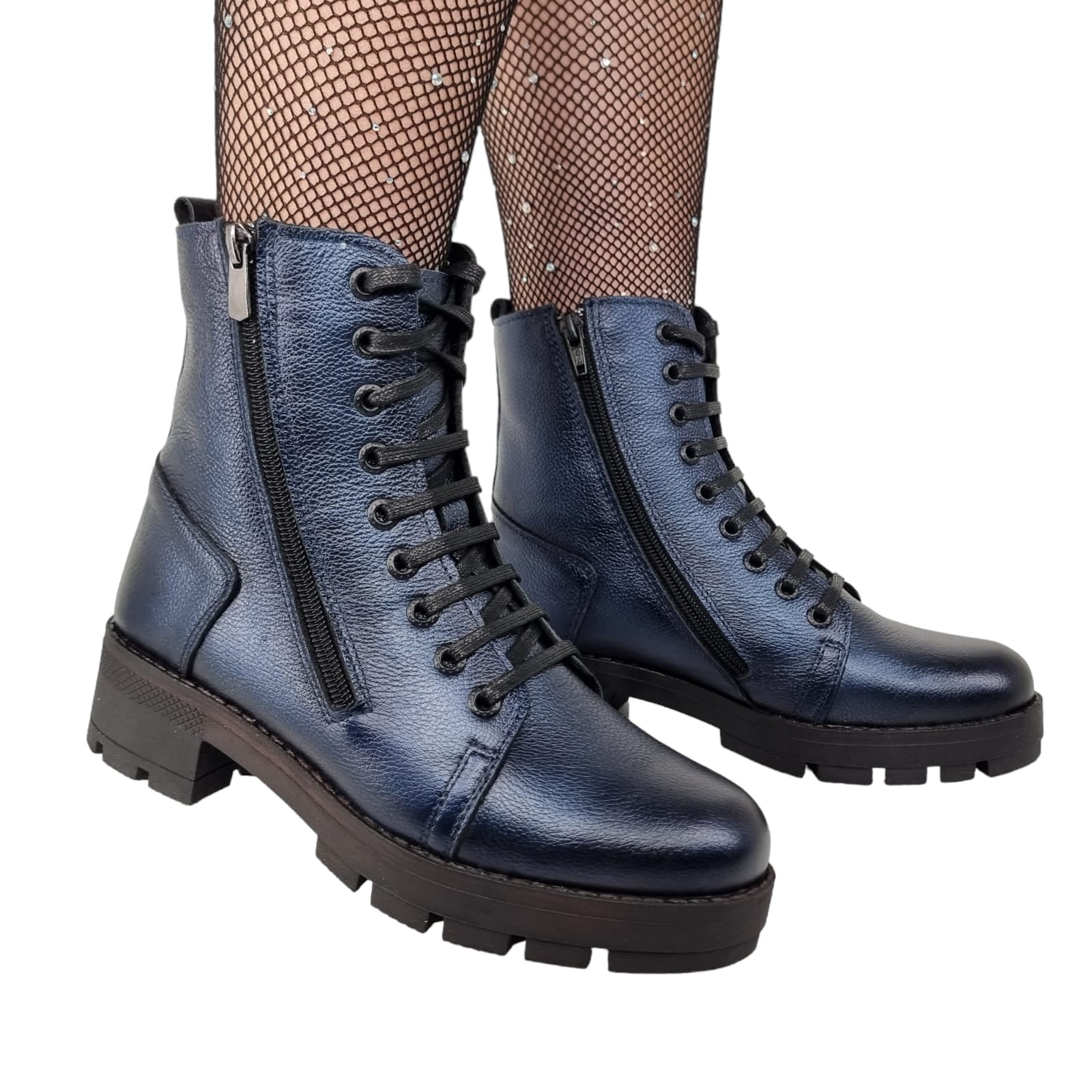 Ghete Damă Casual Din Piele Naturală Blue Sidef 30121