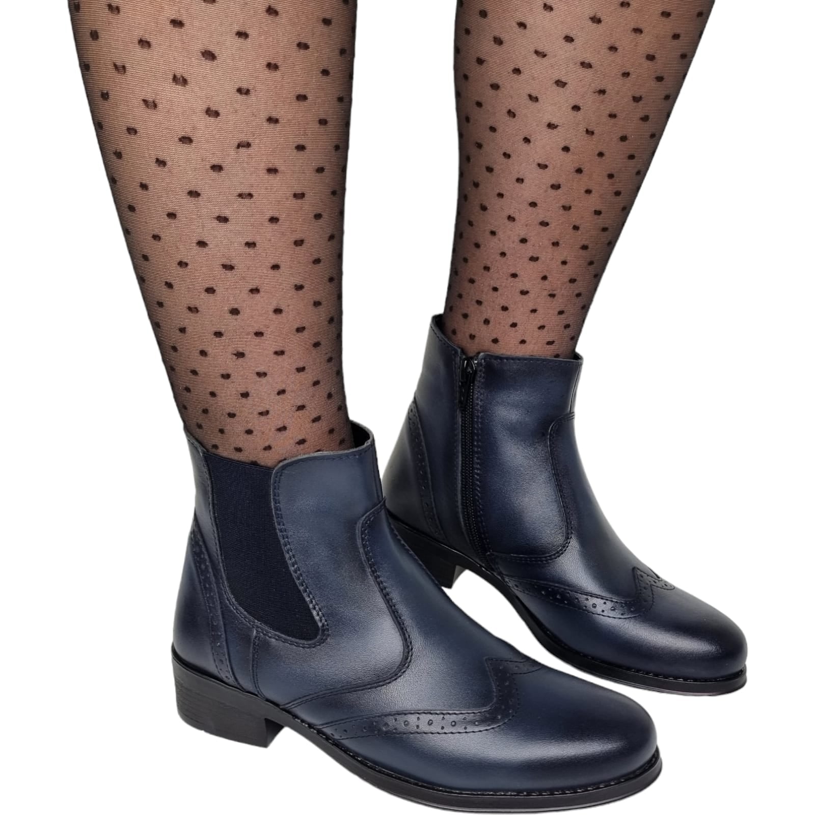 Ghete Damă Casual Din Piele Naturală Blue 30188