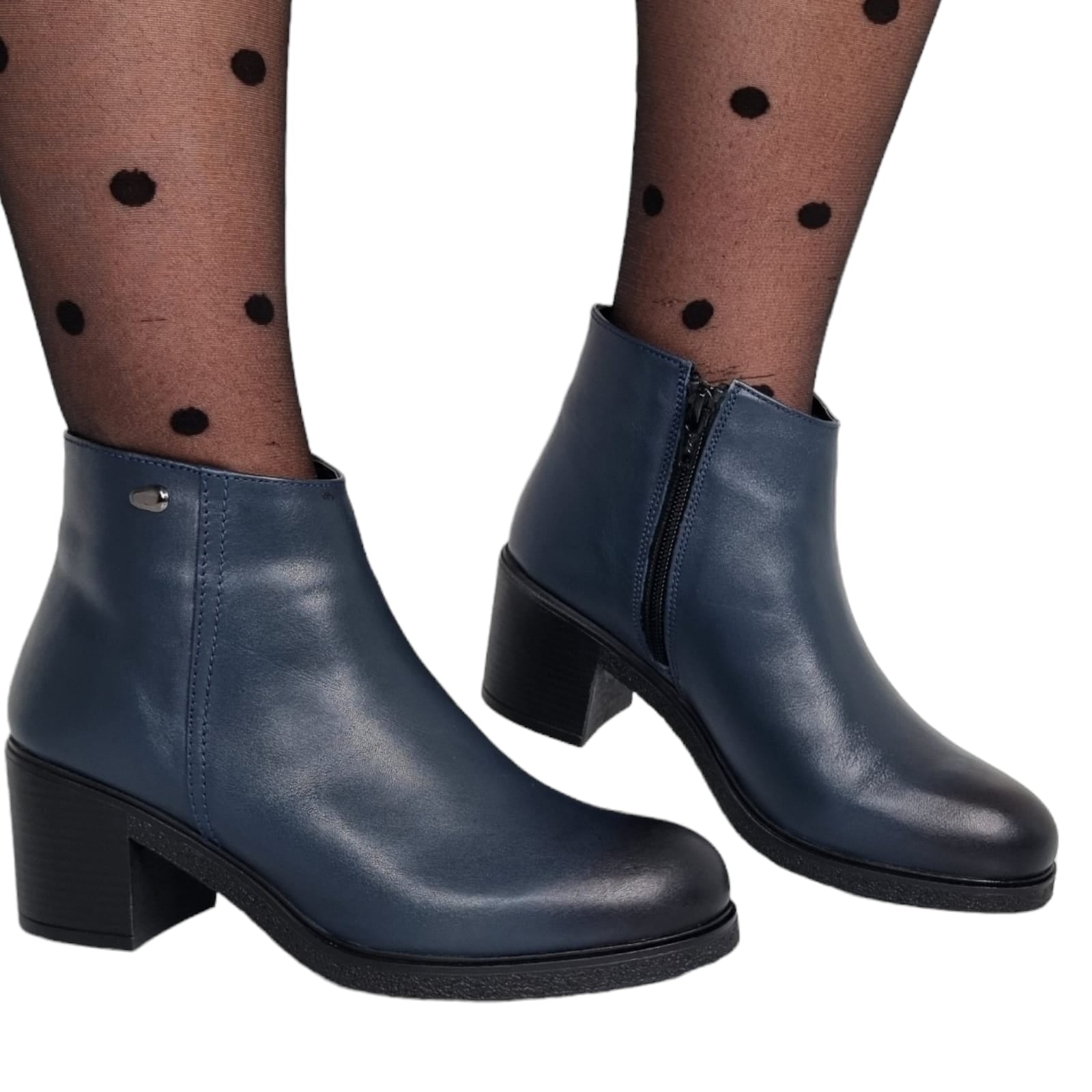 Ghete Damă Casual Din Piele Naturală Blue 30221