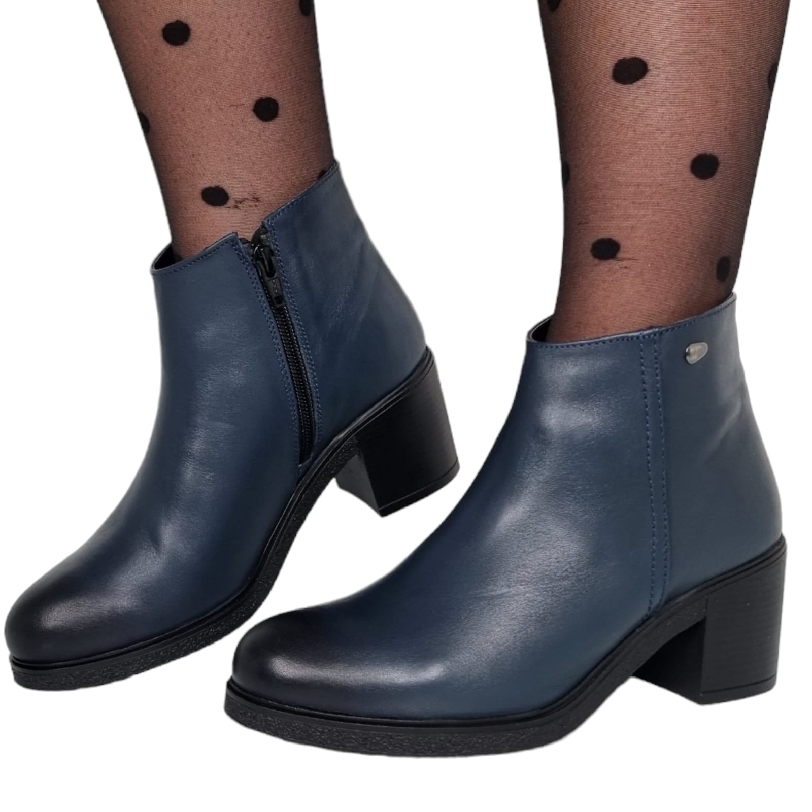 Ghete Damă Casual Din Piele Naturală Blue 30221