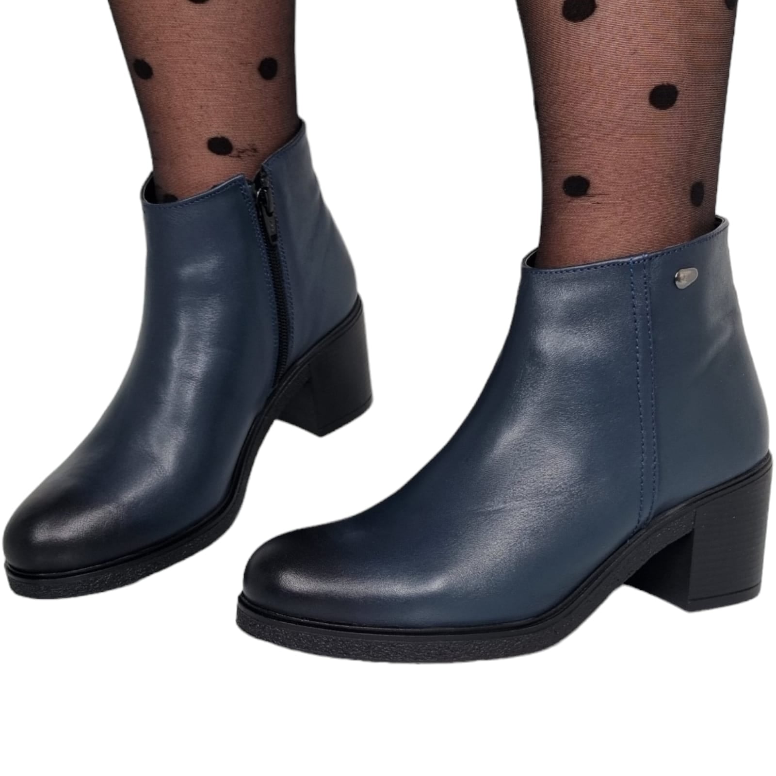 Ghete Damă Casual Din Piele Naturală Blue 30221