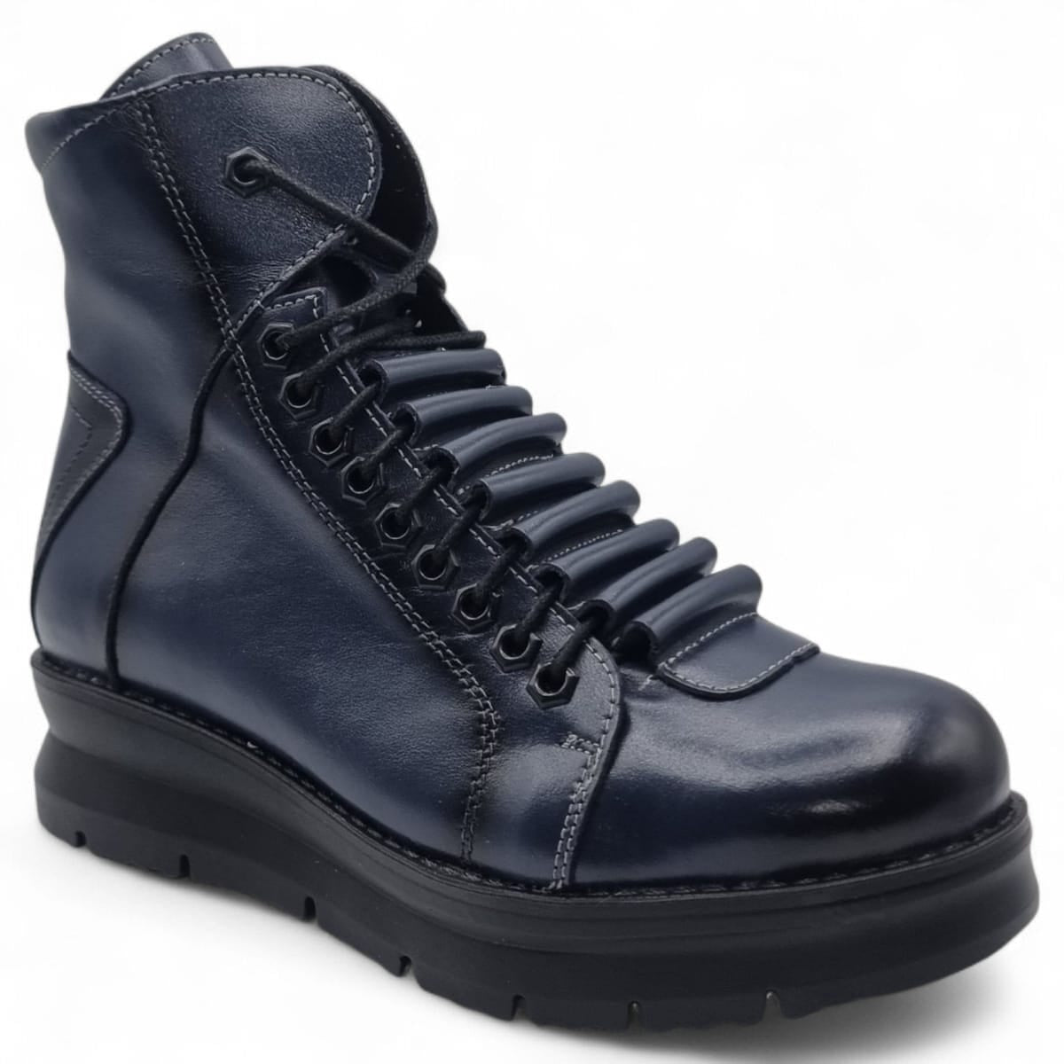 Ghete Damă Casual Din Piele Naturală Blue 30264
