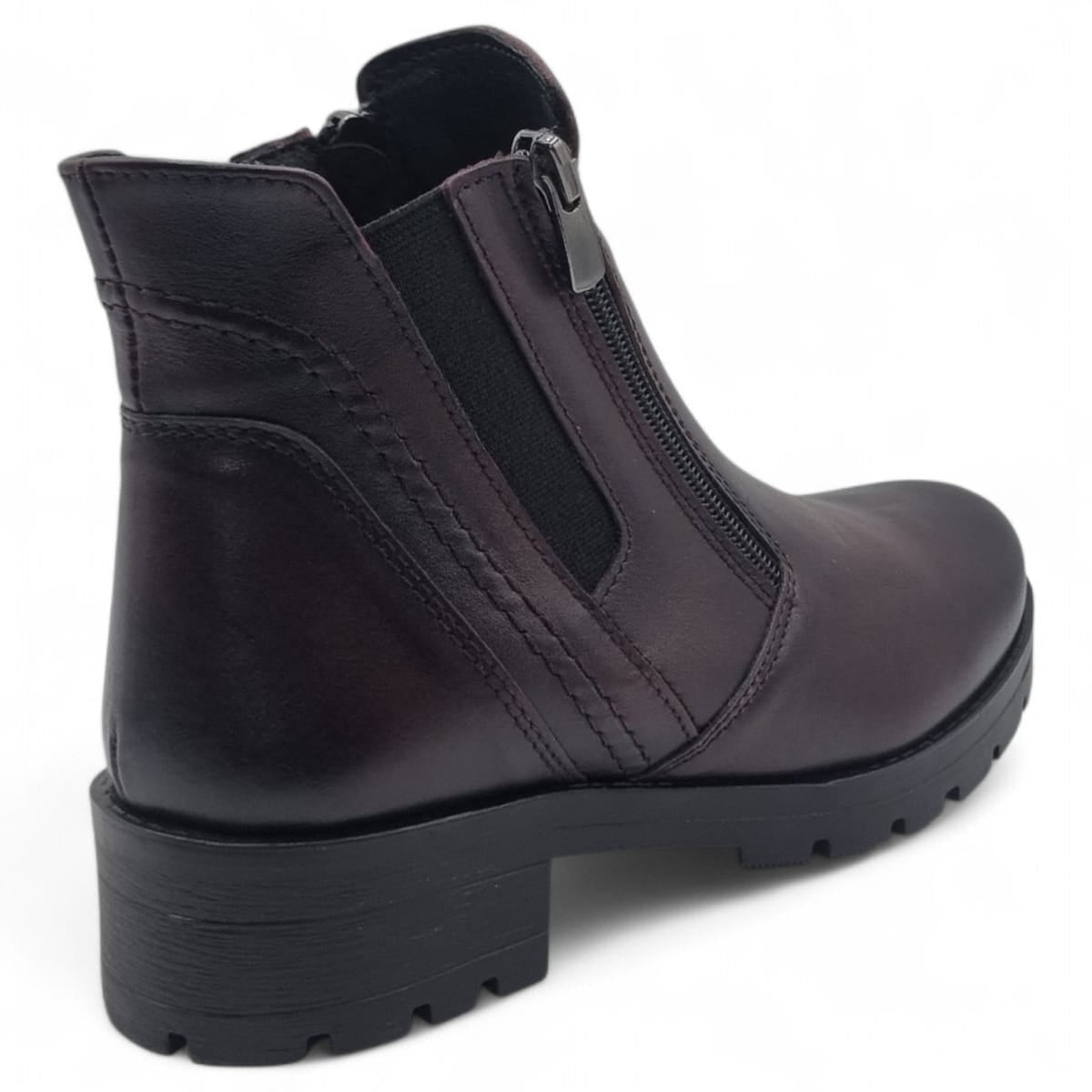 Ghete Damă Casual Din Piele Naturală Bordo 30238