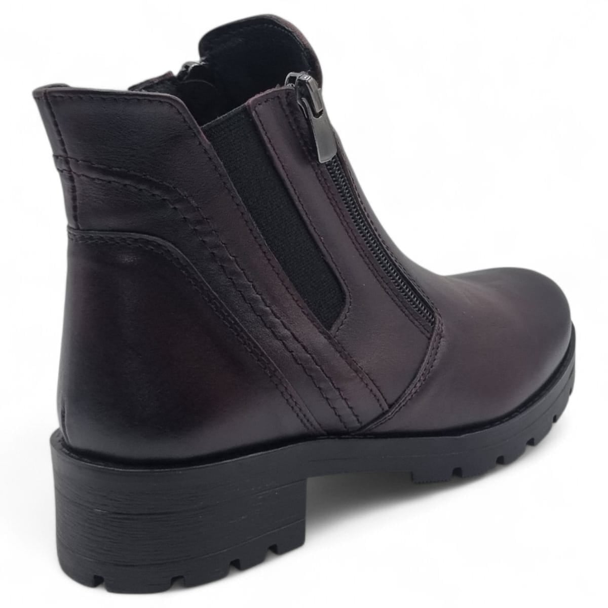 Ghete Damă Casual Din Piele Naturală Bordo 30238