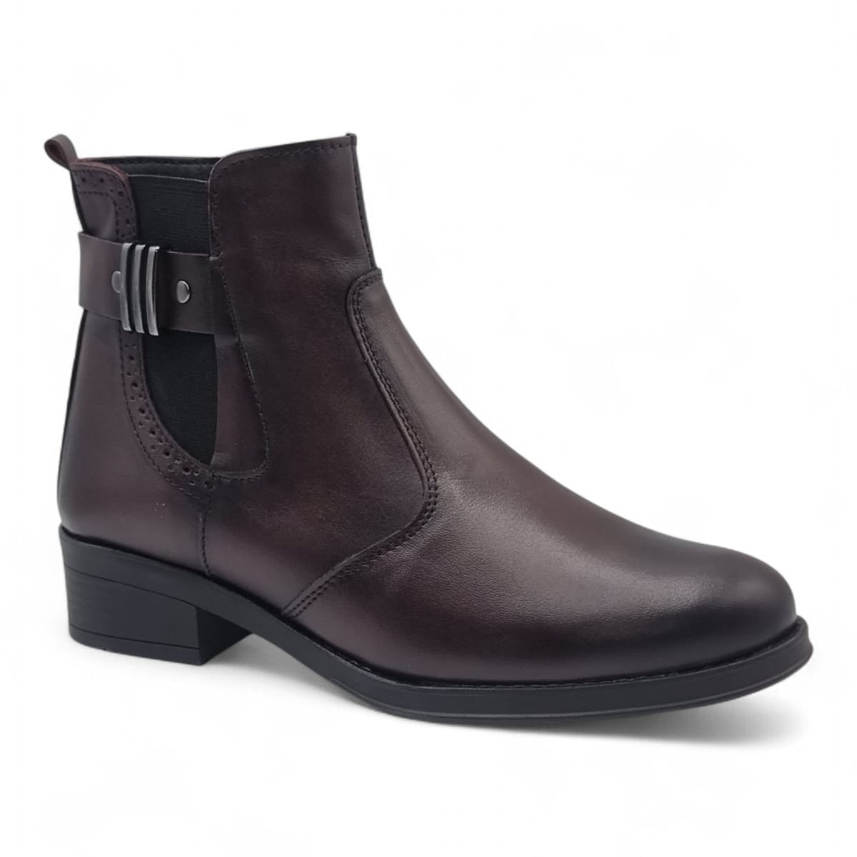 Ghete Damă Casual Din Piele Naturală Bordo 30240