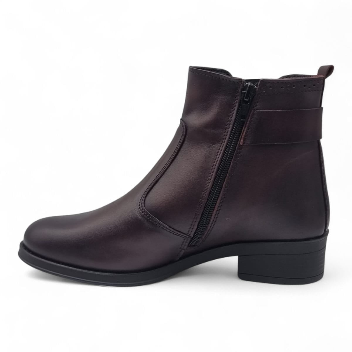 Ghete Damă Casual Din Piele Naturală Bordo 30240