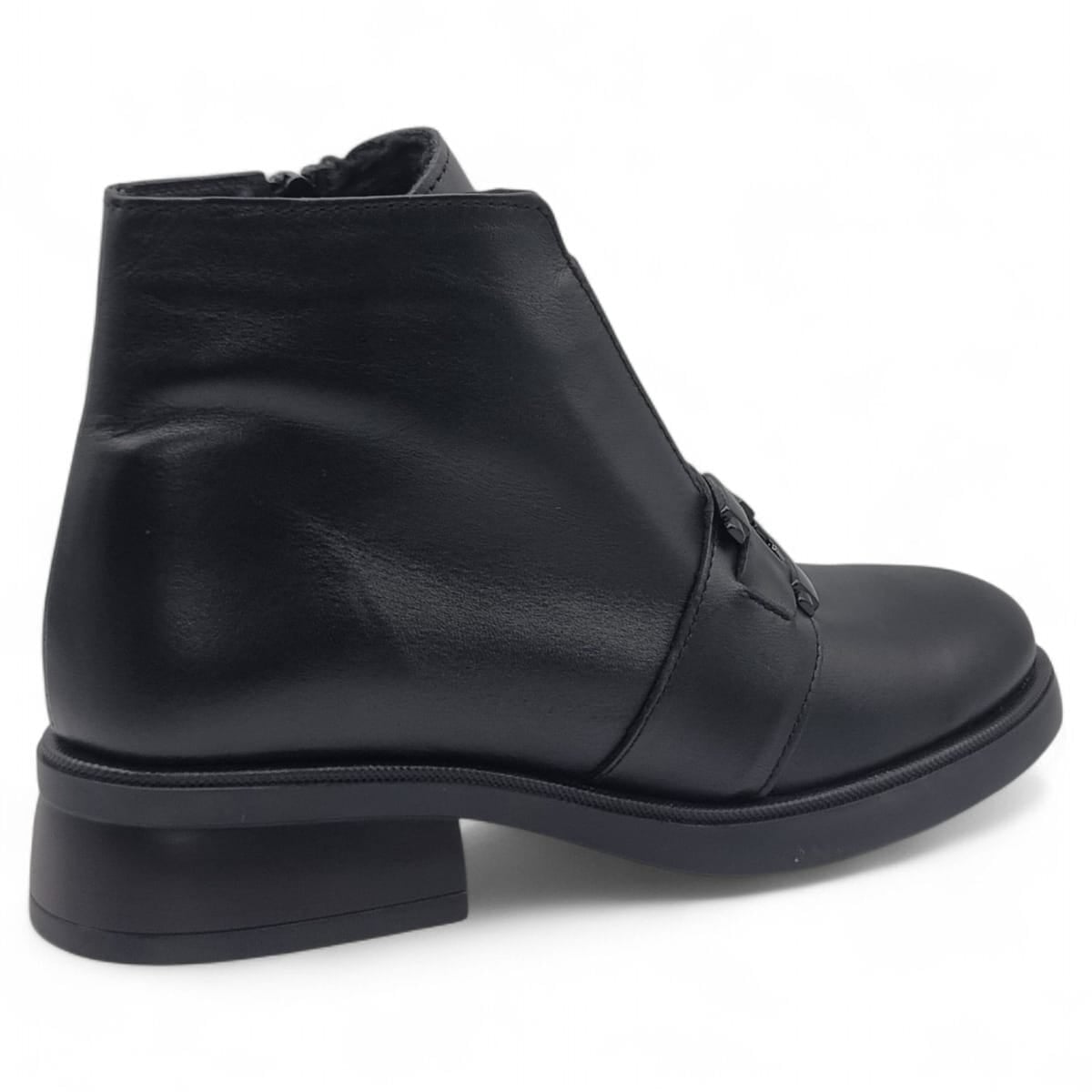 Ghete Damă Casual Din Piele Naturală Neagră 30401