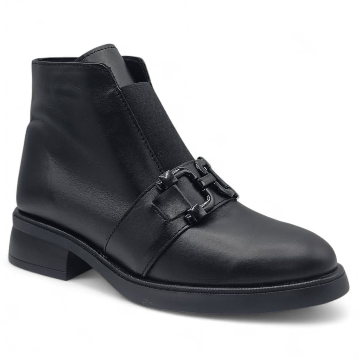 Ghete Damă Casual Din Piele Naturală Neagră 30401